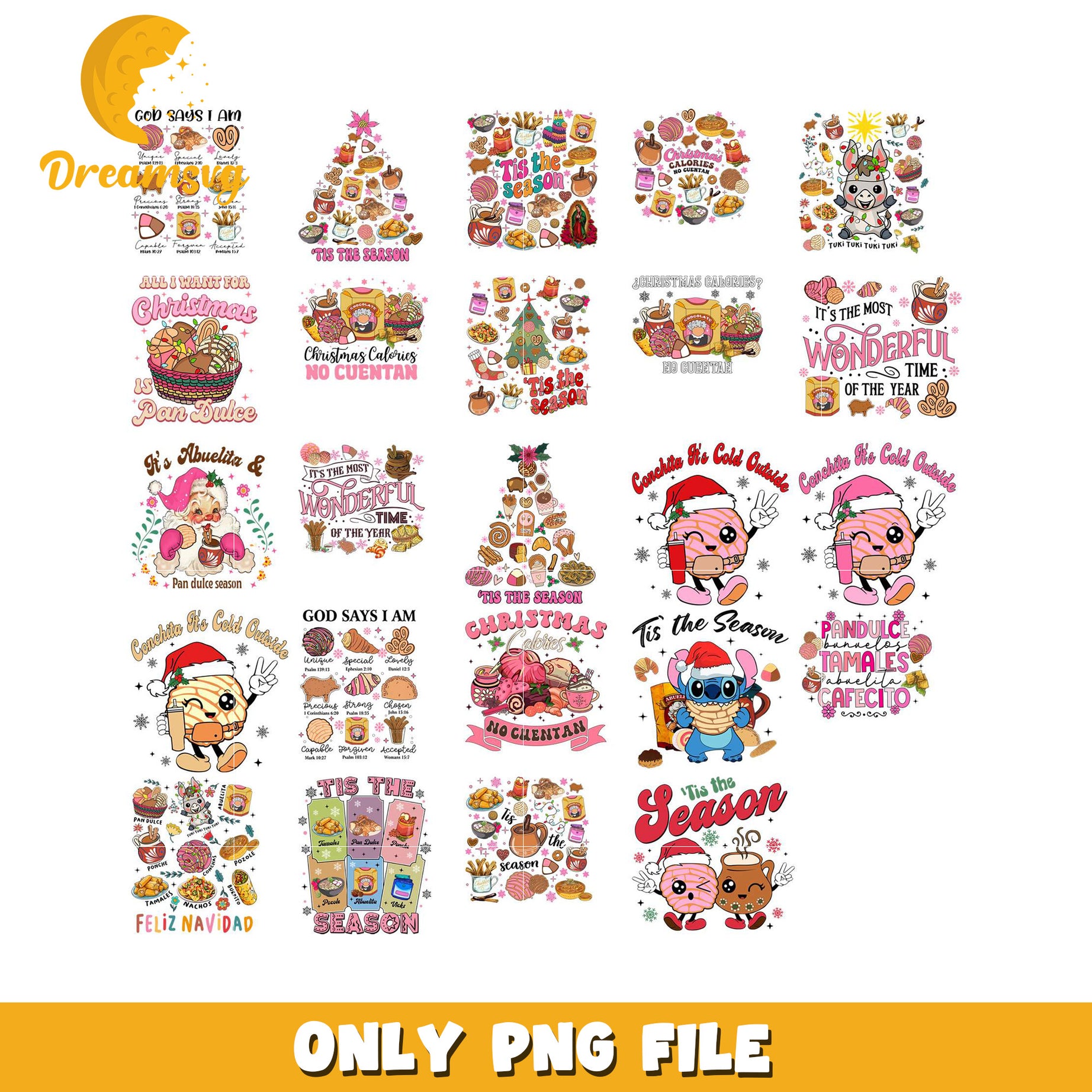 Christmas Pan Dulce PNG Bundle Designs