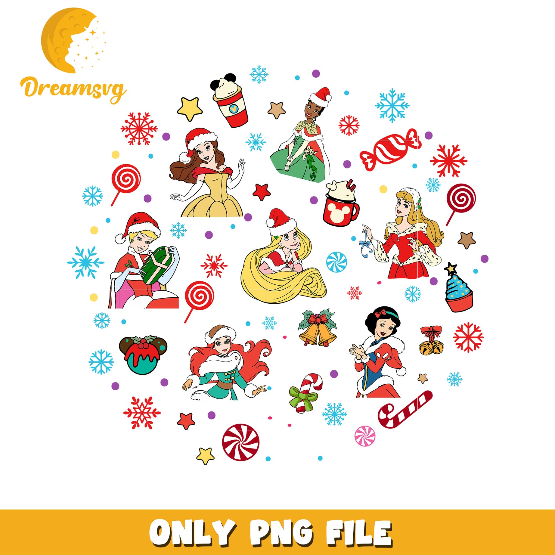 Christmas Princess PNG Clipart for Holiday Fun Decor