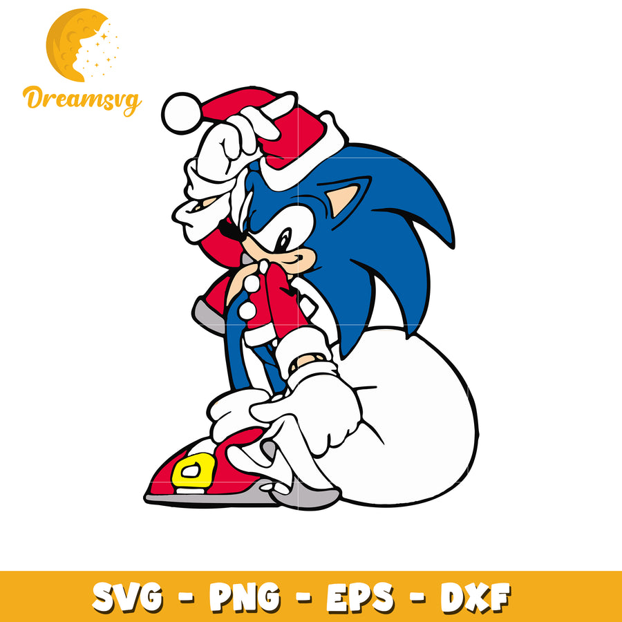 Christmas Sonic SVG PNG EPS DXF