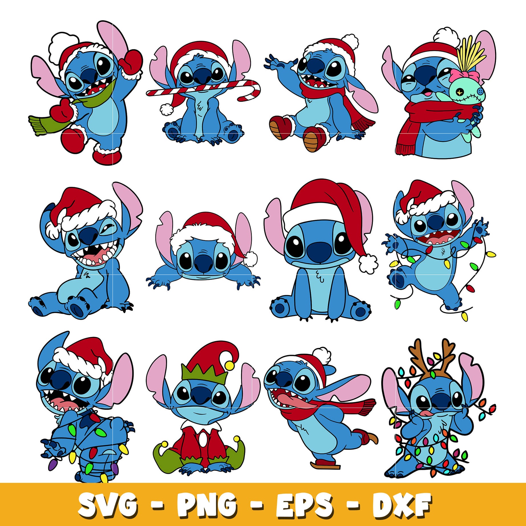 Bundle Lilo And Stitch Merry Christmas  bundle svg, Disney svg, Digital download  