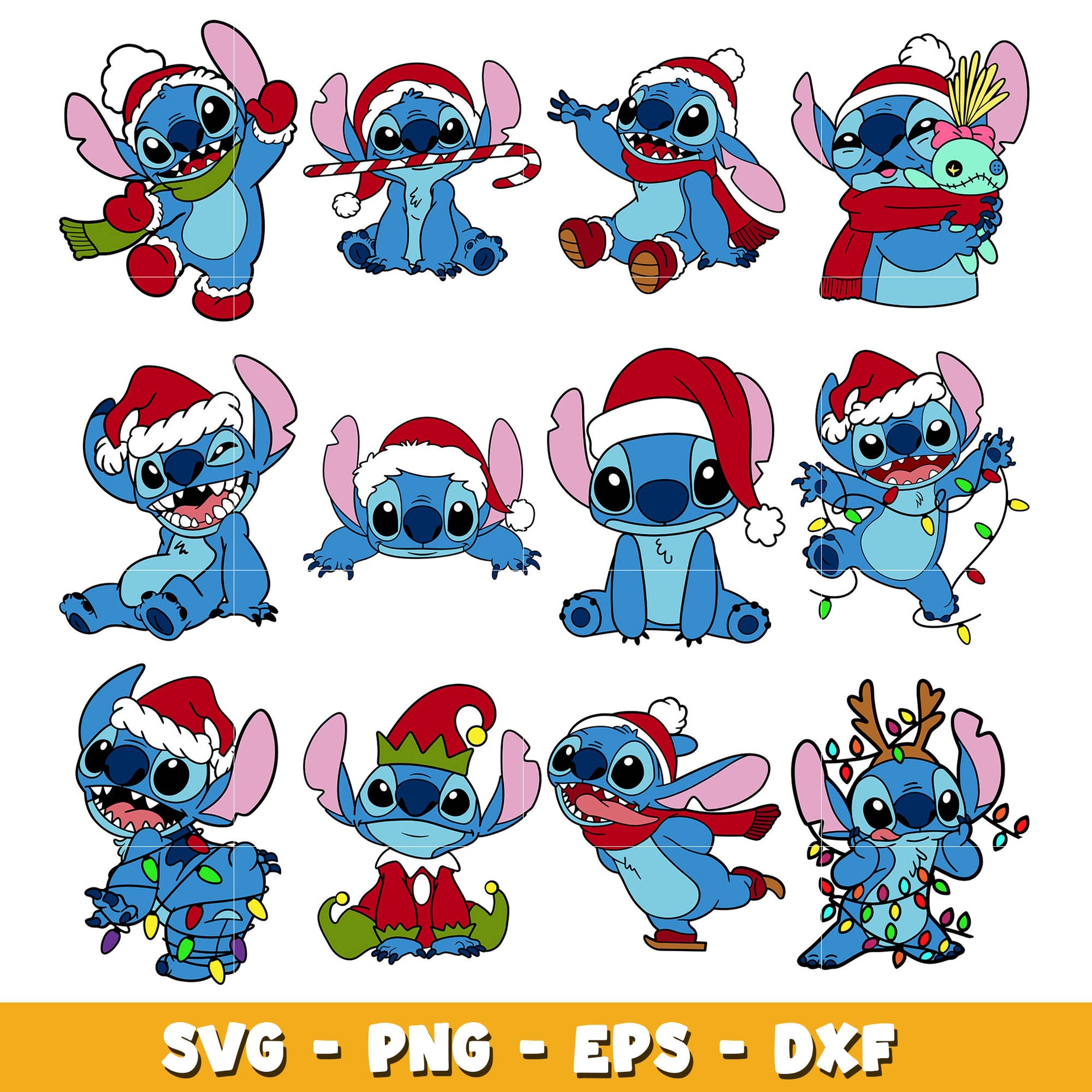 Disney stitch chrismas svg bundle, Disney stitch svg, Disney svg ...