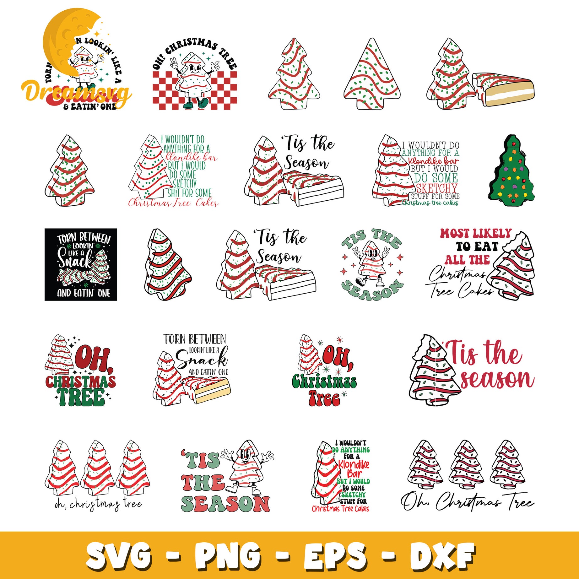 Tis the season christmas tree cake bundle svg, christmas tree cakes​ svg