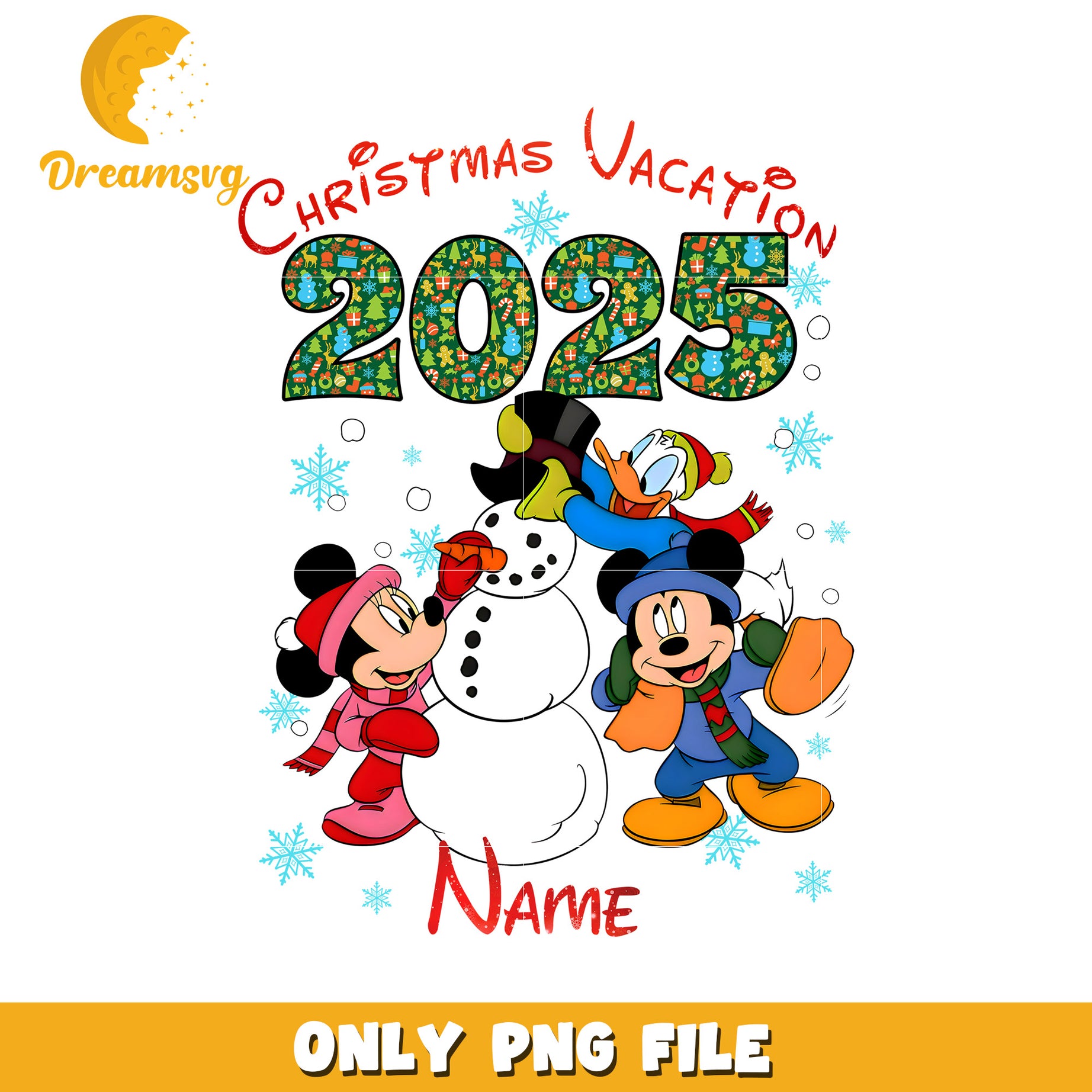 Christmas Vacation 2025 PNG File with Disney Characters DreamSVG Store