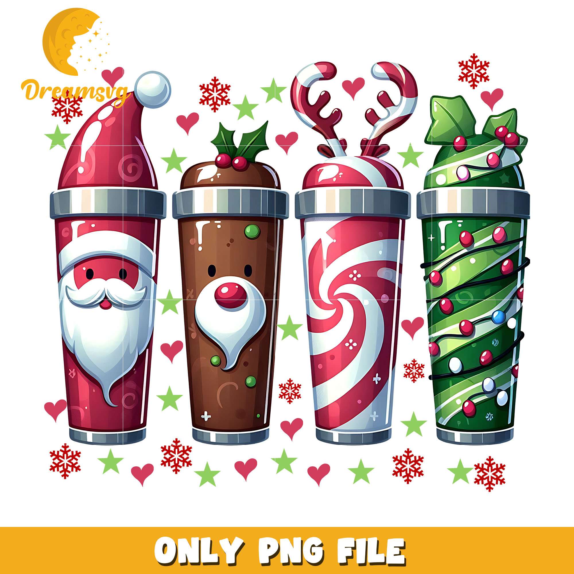 Christmas cup design png, merry christmas png, christmas png