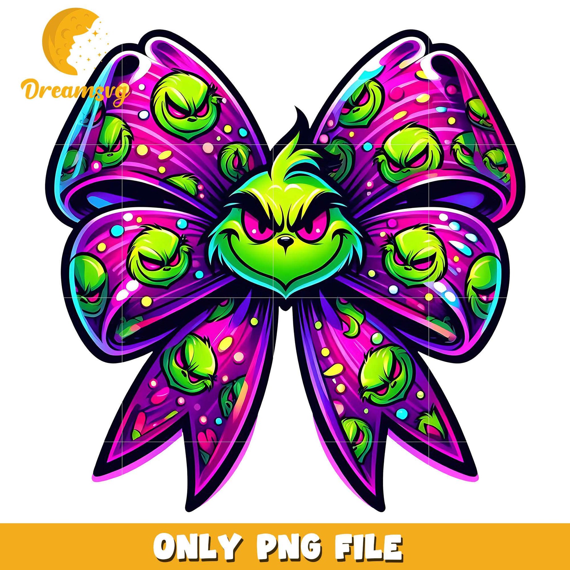 Christmas purple bow grinch png, christmas ribbon png, christmas png