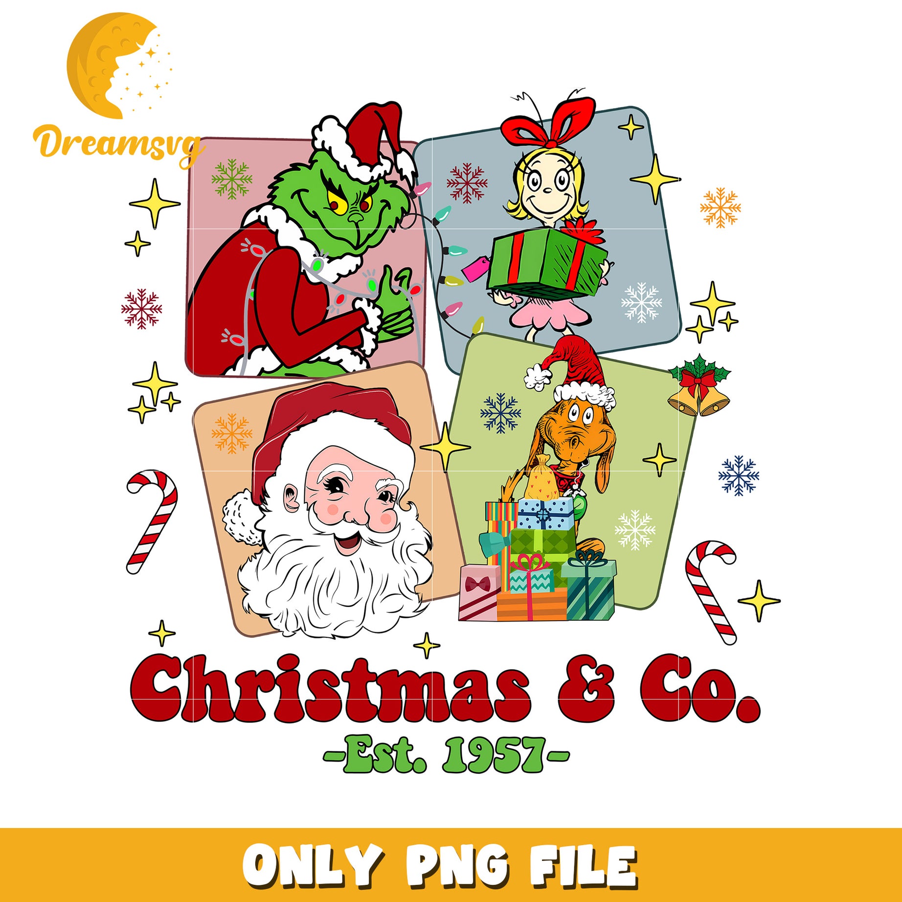 Christmas and co png, christmas bell png, grinch quotes png