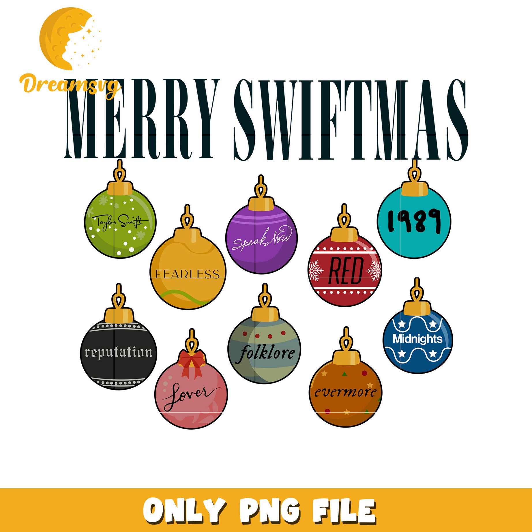 Christmas bauble taylor swift albums png, christmas bauble png