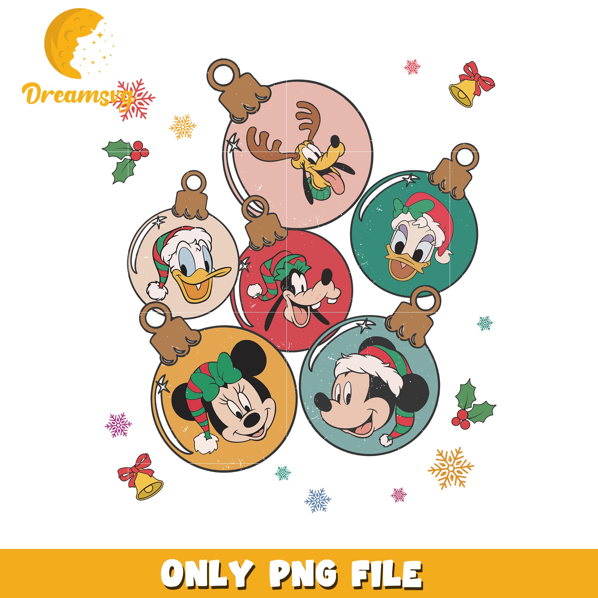 Christmas bell png, disney clipart png, christmas decor png