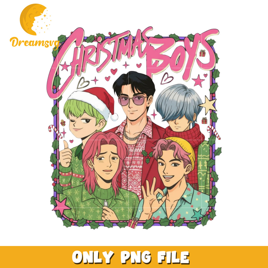 Christmas boys png, christmas lights​ png, kpop demon hunters png