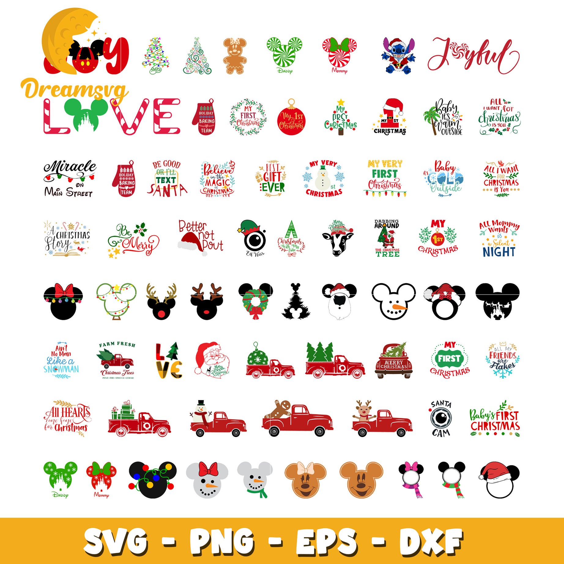 My first christmas logo bundle svg, christmas mickey head​ svg