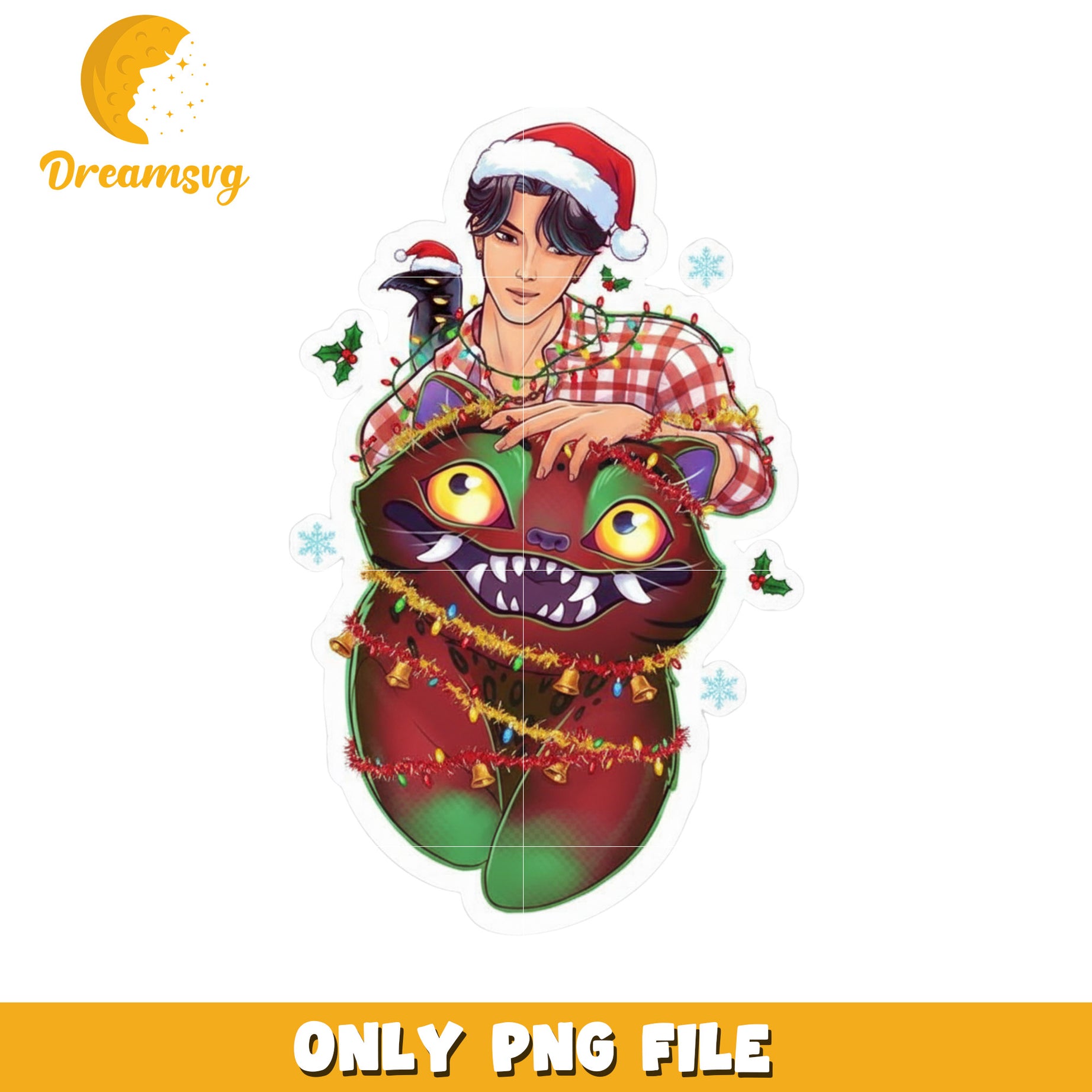 Christmas derpy and jinu png, christmas huntrix​​ png, spirit christmas png