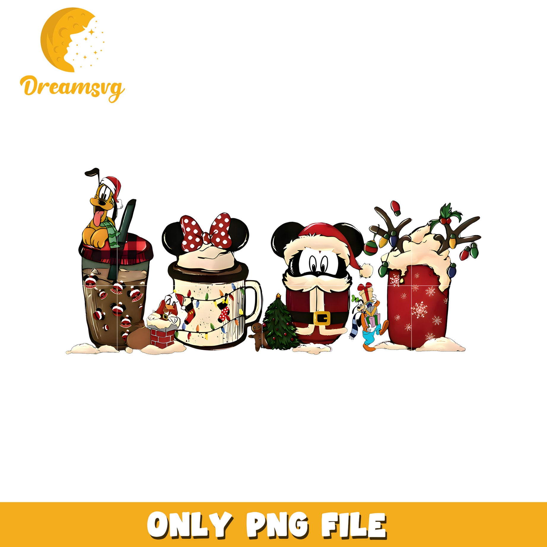 Christmas design png, disney spirit png, cozy disney png