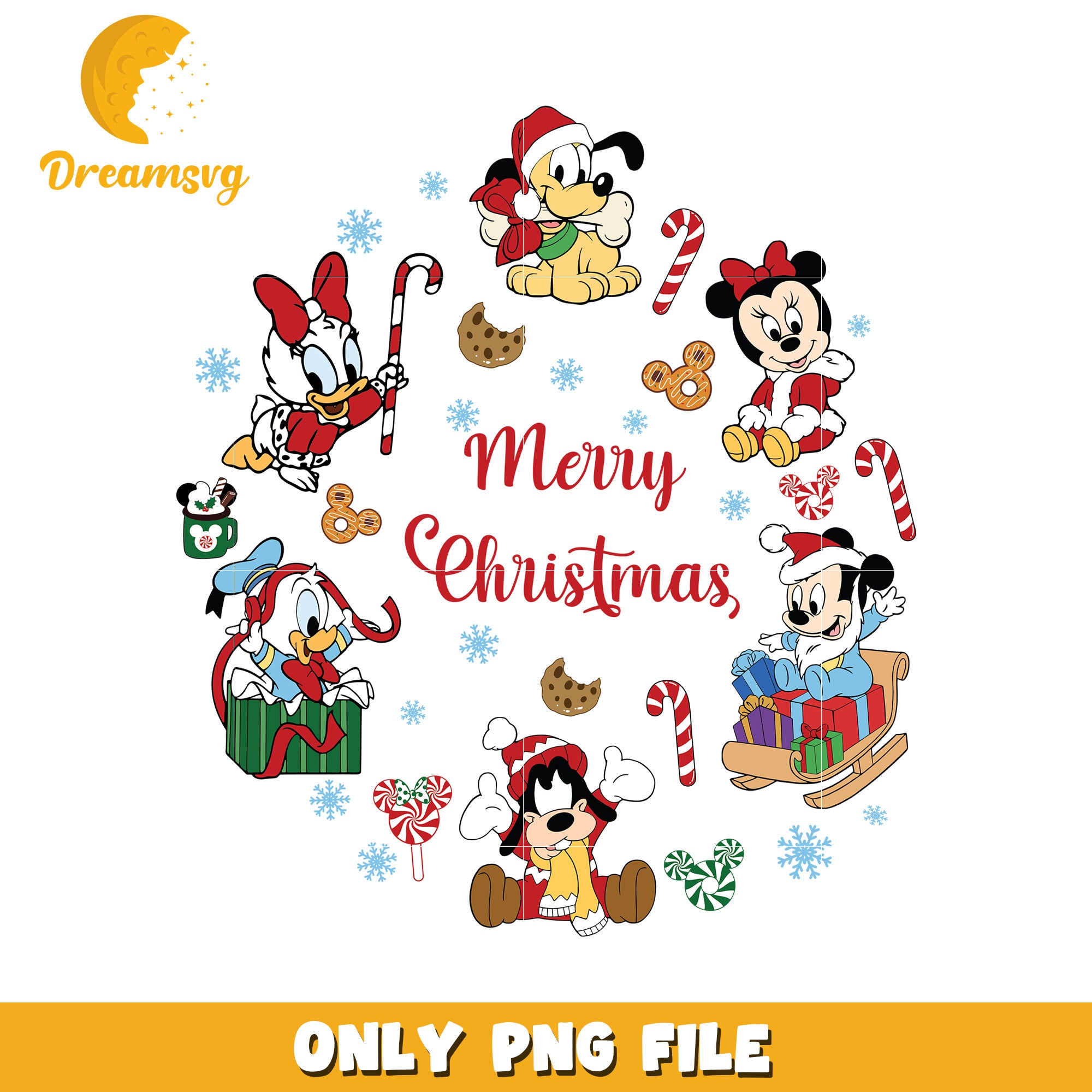 Christmas design png, holiday cheer png, disney festive png