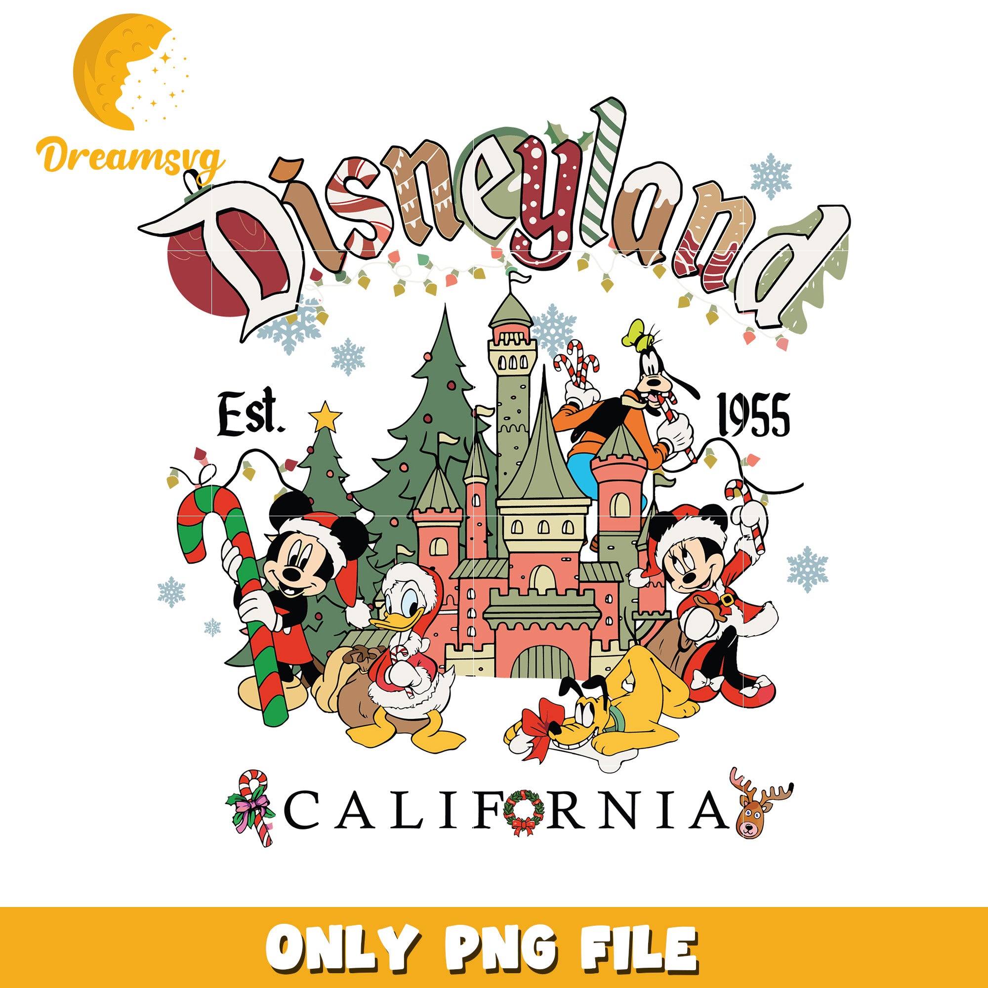 Christmas disneyland png, disney characters png, spirit christmas png