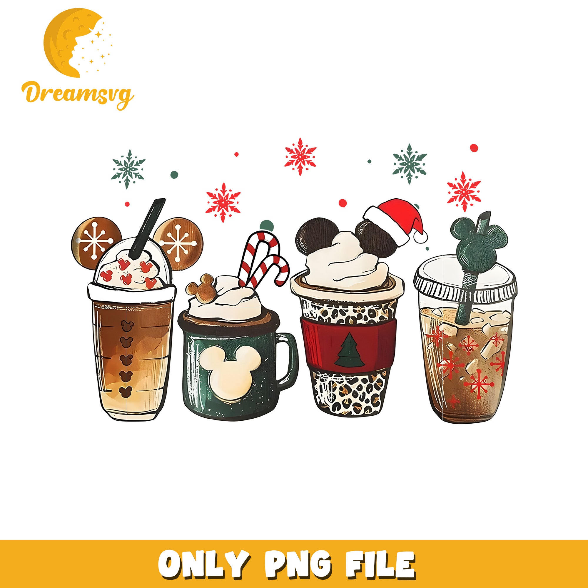 Christmas drinks png, christmas white png, disney movies png