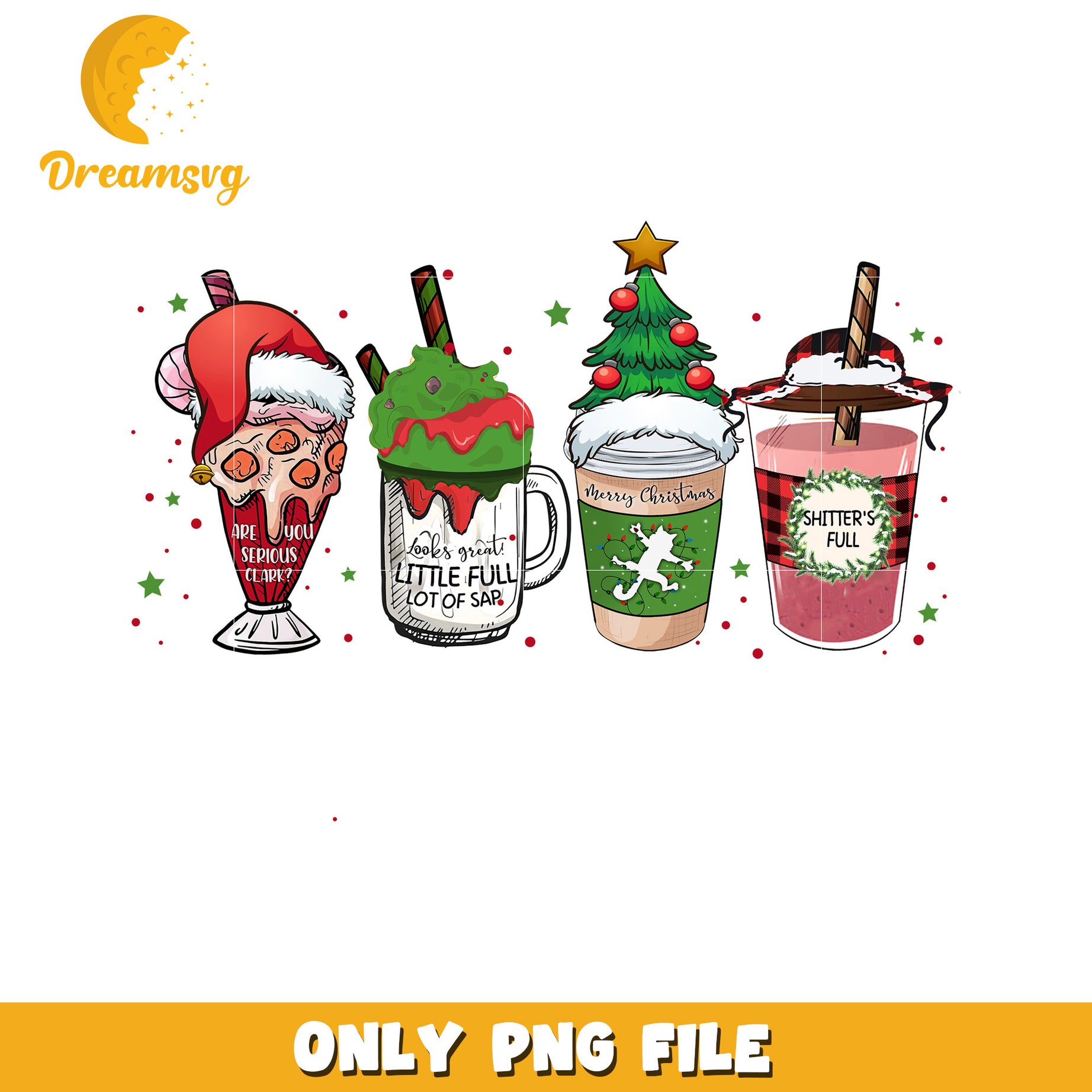 Christmas drinks png, grinch smile png, christmas decor png