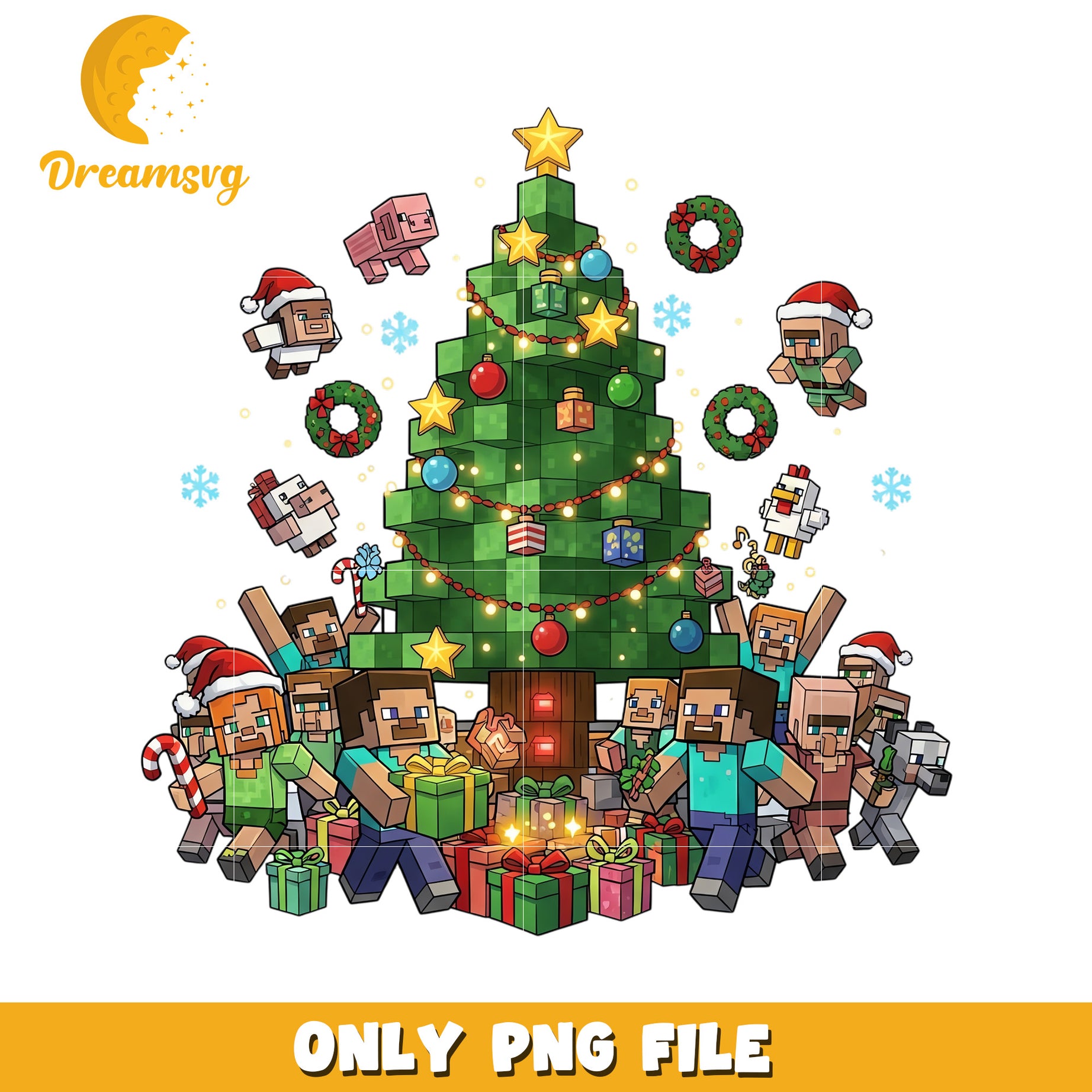 Christmas friends png, christmas gift​​ png, minecraft christmas​ png