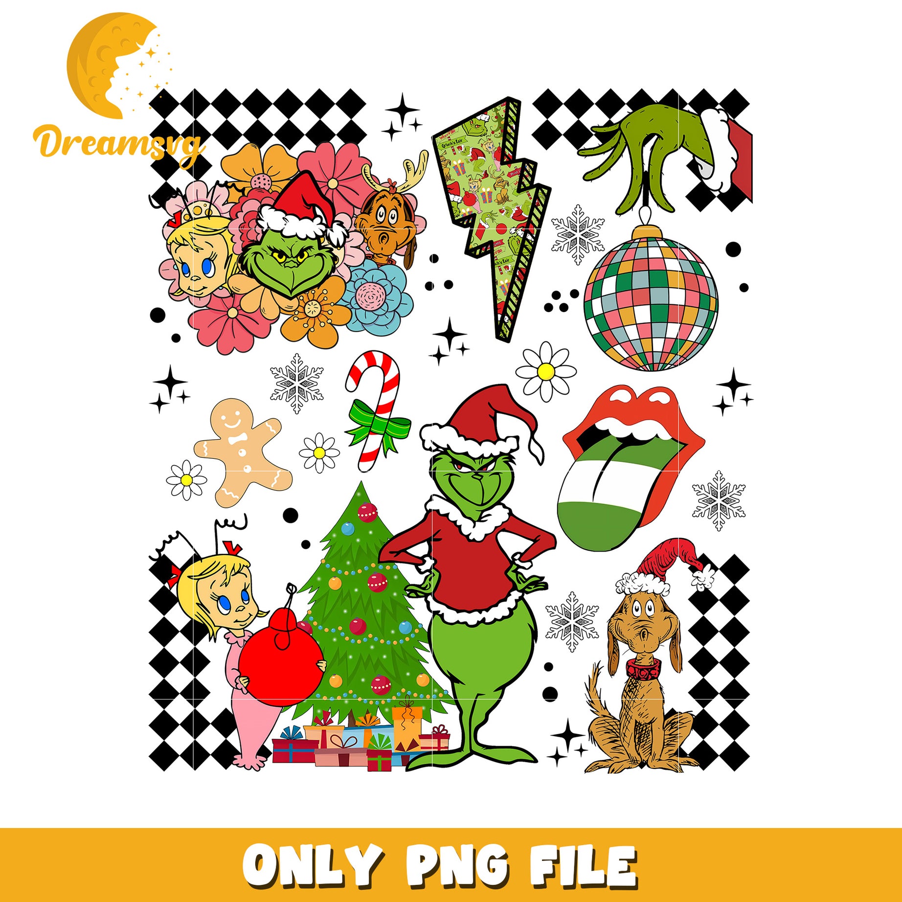Christmas grinch and friends png, grinch toys png, grinch designs png