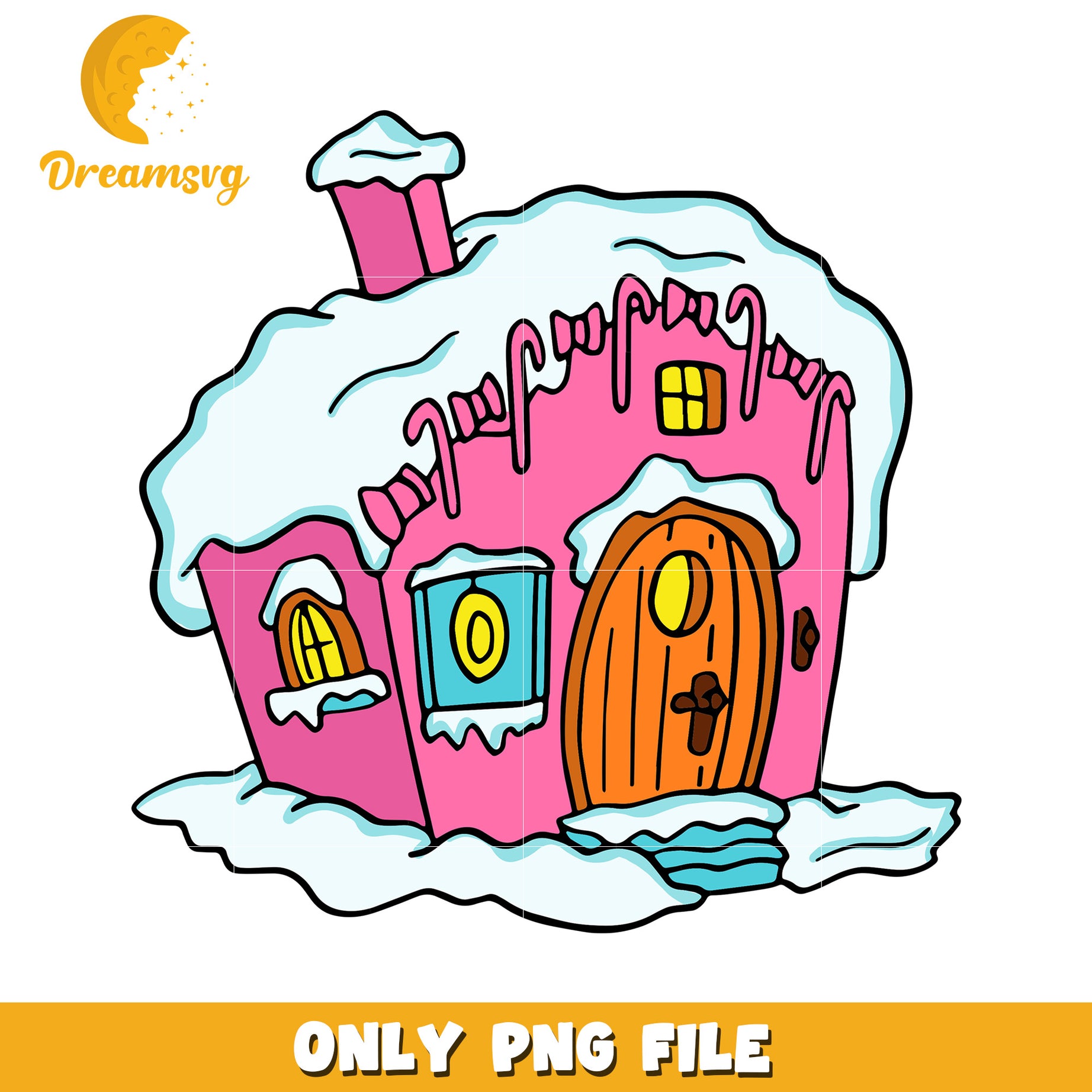 Christmas house png, christmas designs png, cartoon png