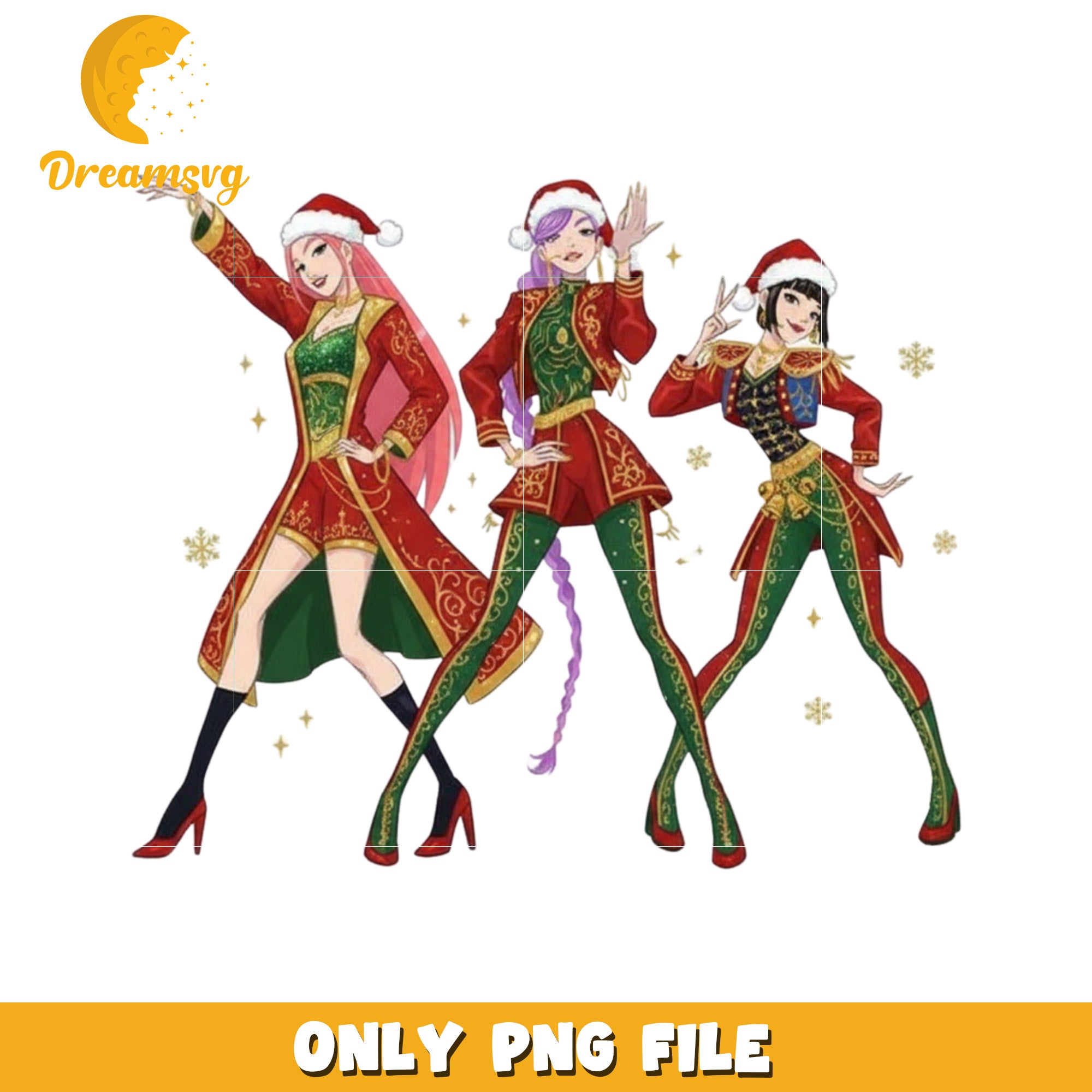 Christmas huntrix performing png, christmas lights​ png, kpop demon hunters png
