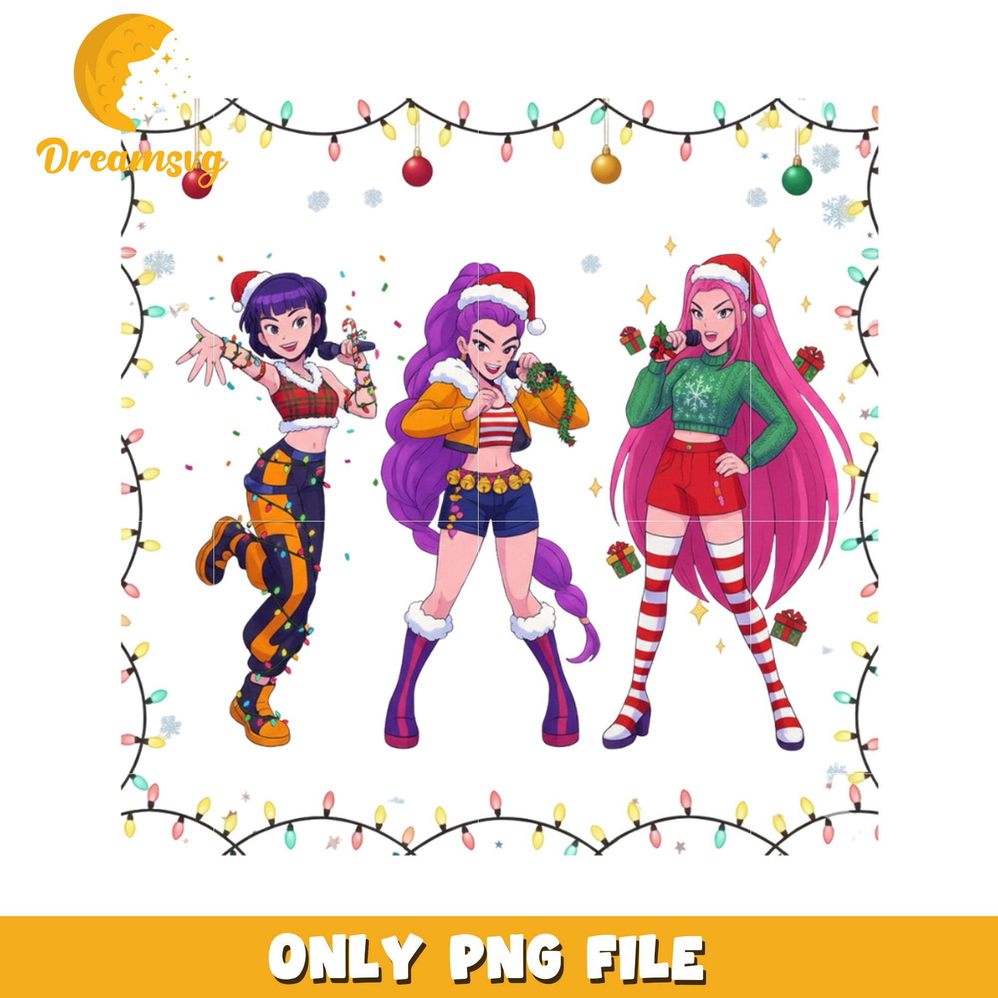 Christmas huntrix png, happy christmas png, christmas cookies png