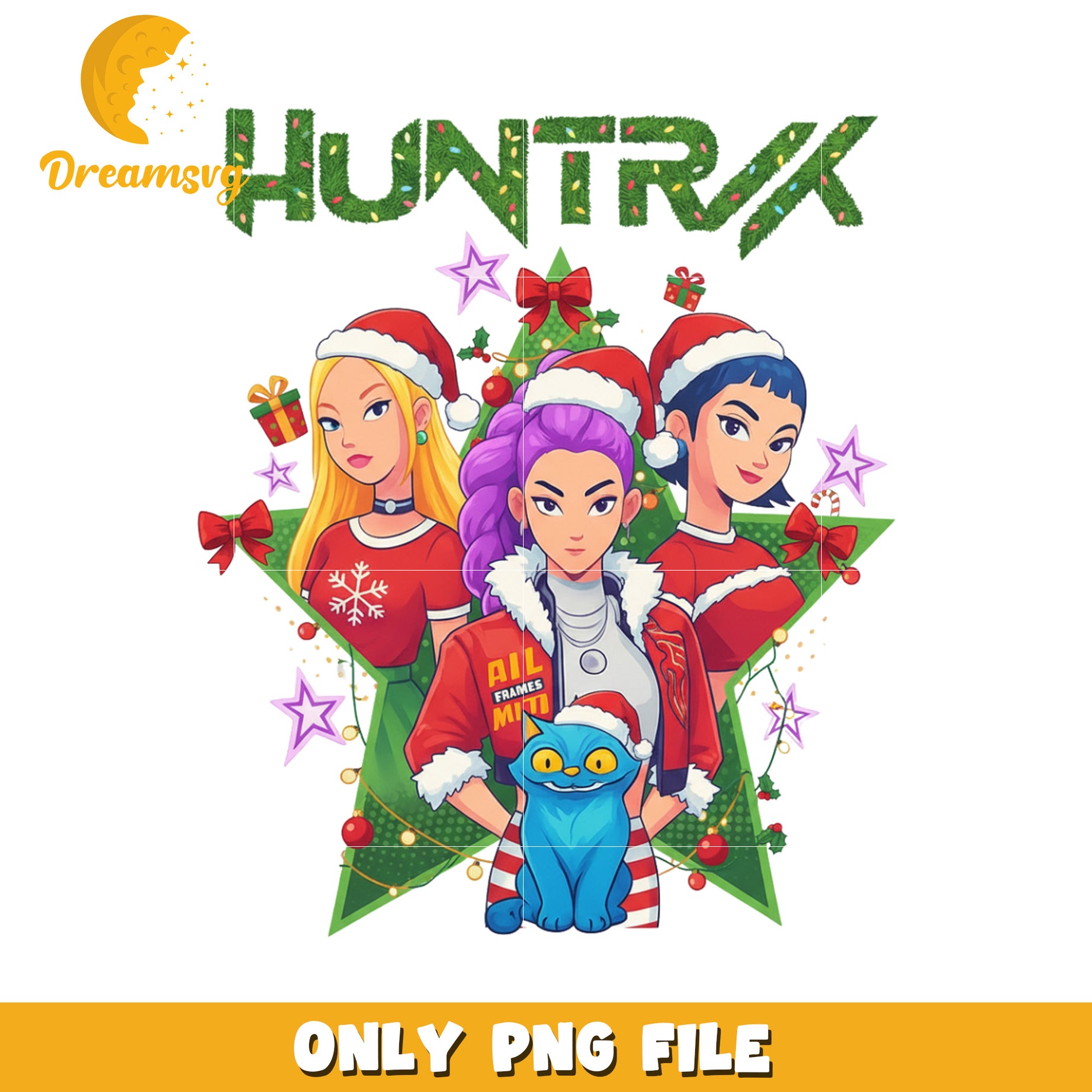 Christmas huntrix png, spirit christmas​​ png, huntrix christmas png