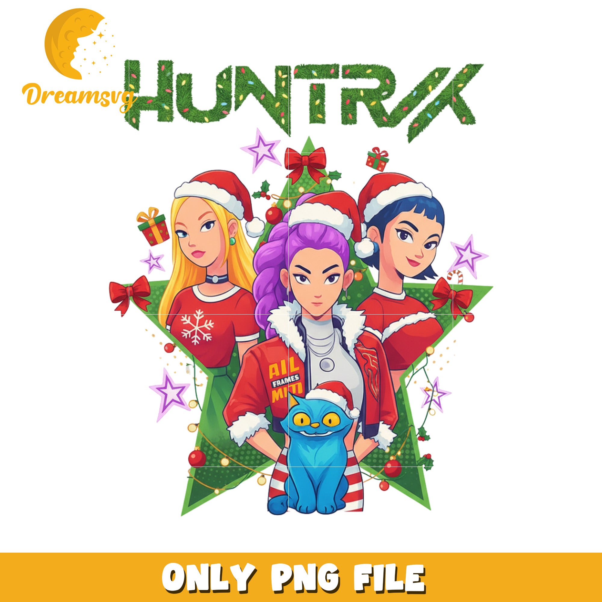 Christmas huntrix png, spirit christmas​​ png, huntrix christmas png