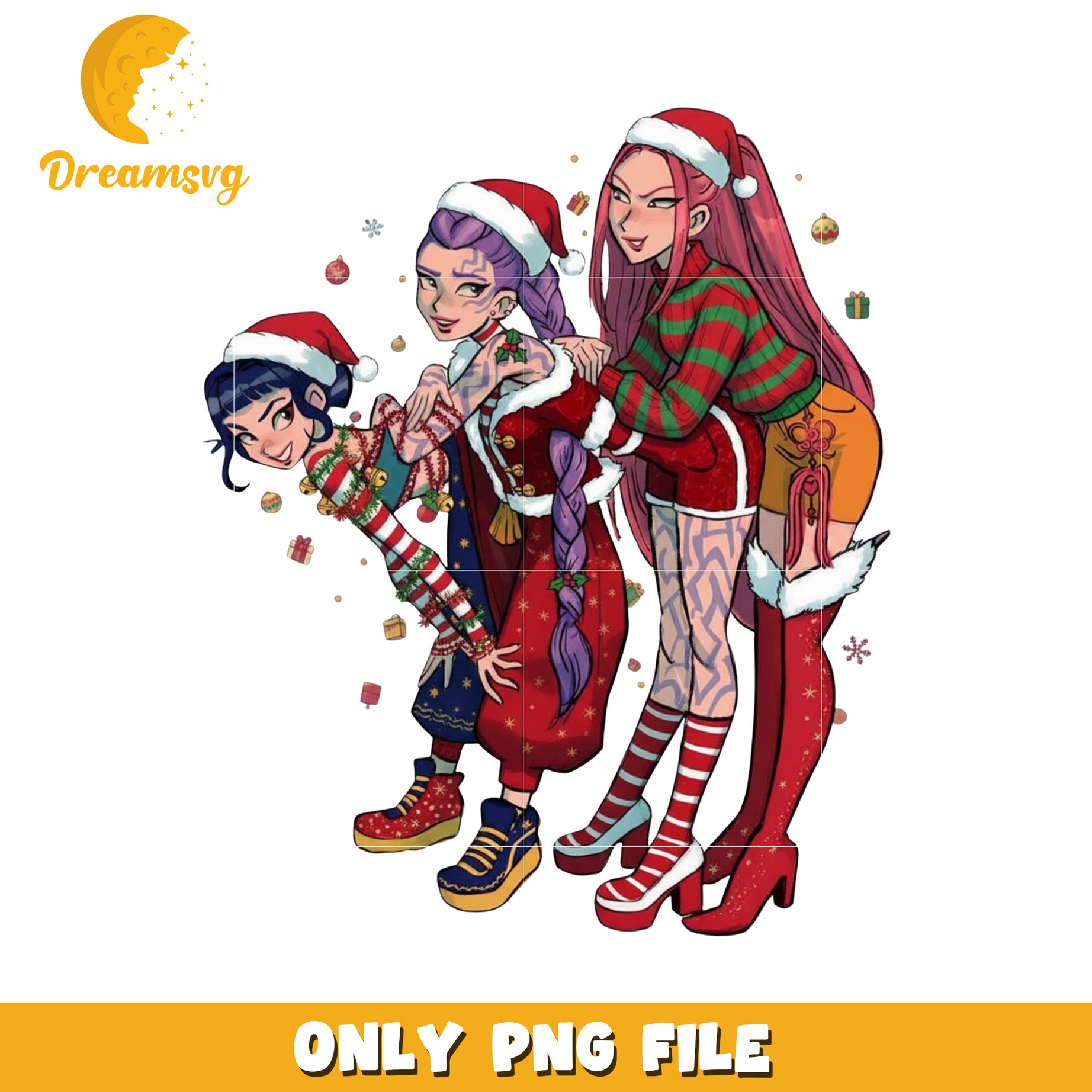Christmas kpop png, christmas music​ png, huntrix and saja png