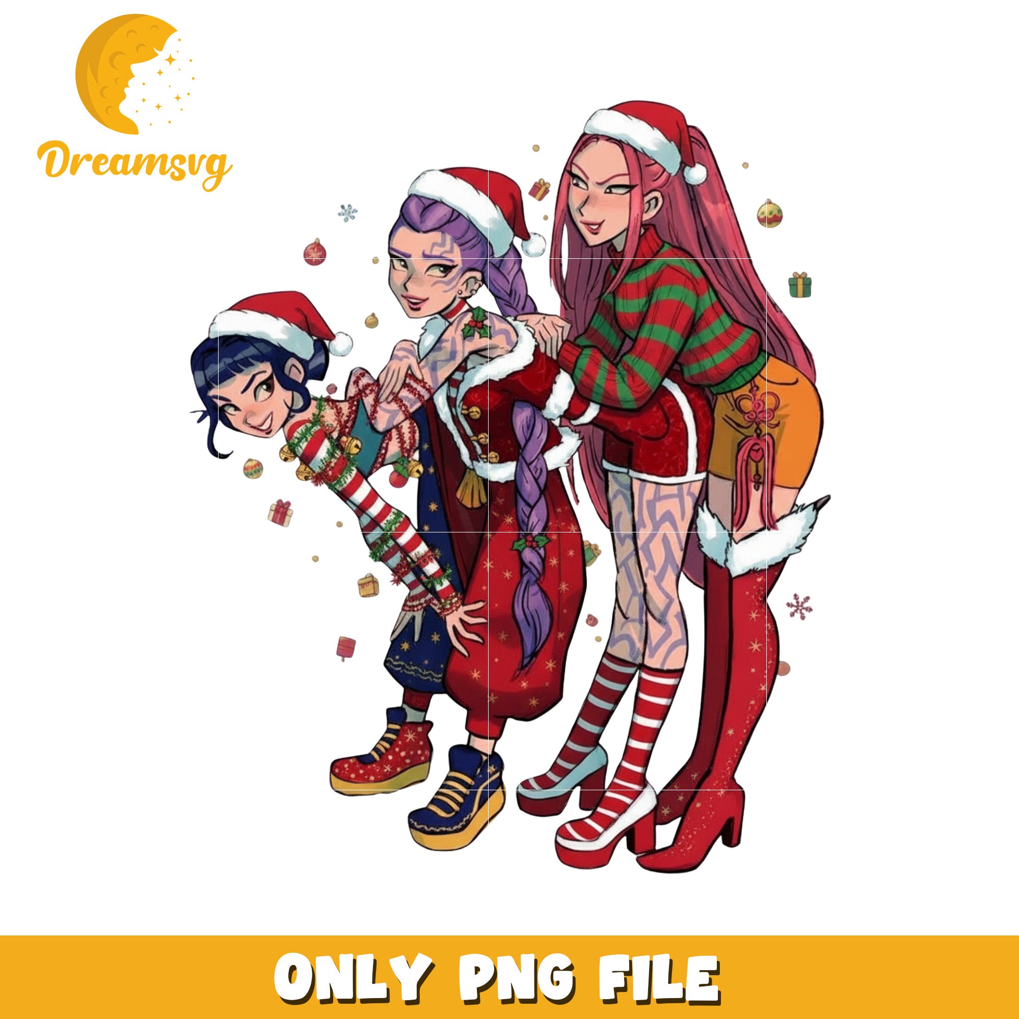 Christmas kpop png, christmas music​ png, huntrix and saja png