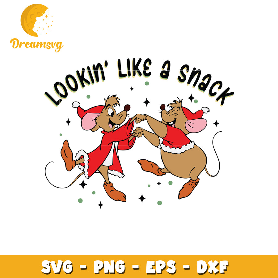 Christmas mice lookin like a snack svg, jerry mouse svg, tom and jerry christmas​ svg