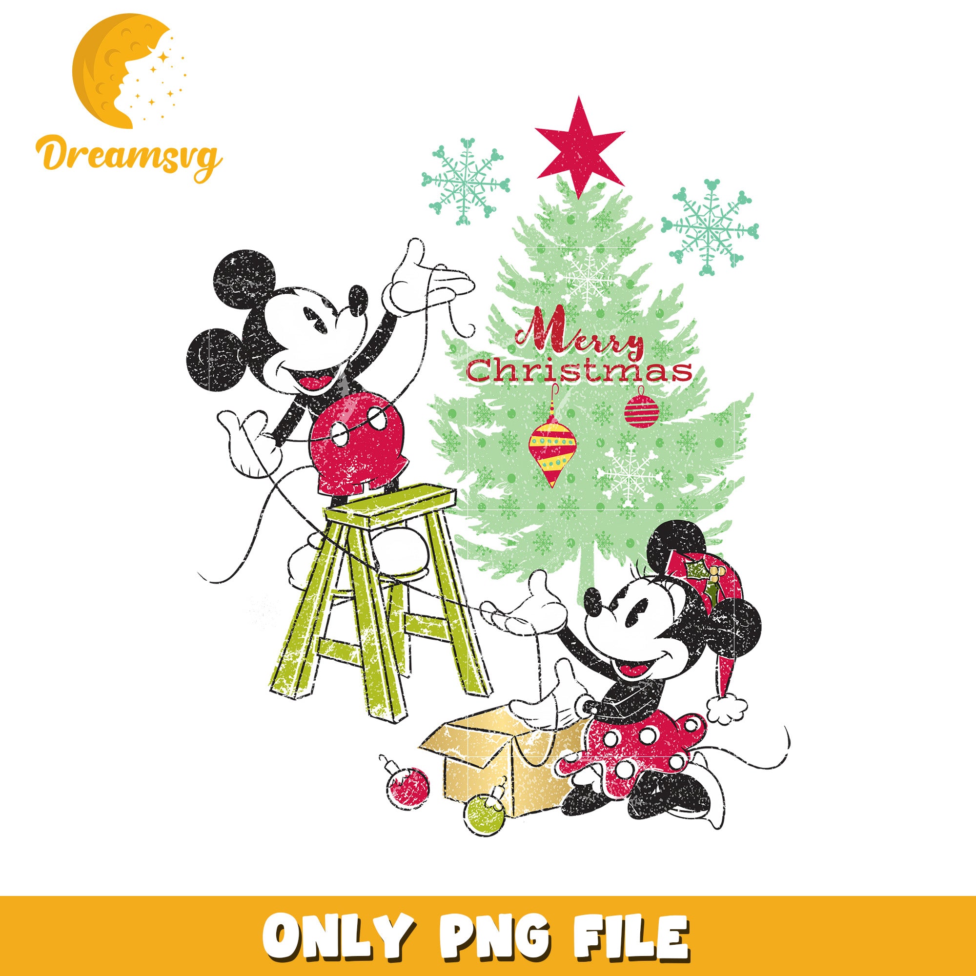 Christmas mickey and minnie png, holiday cheer png, disney festive png