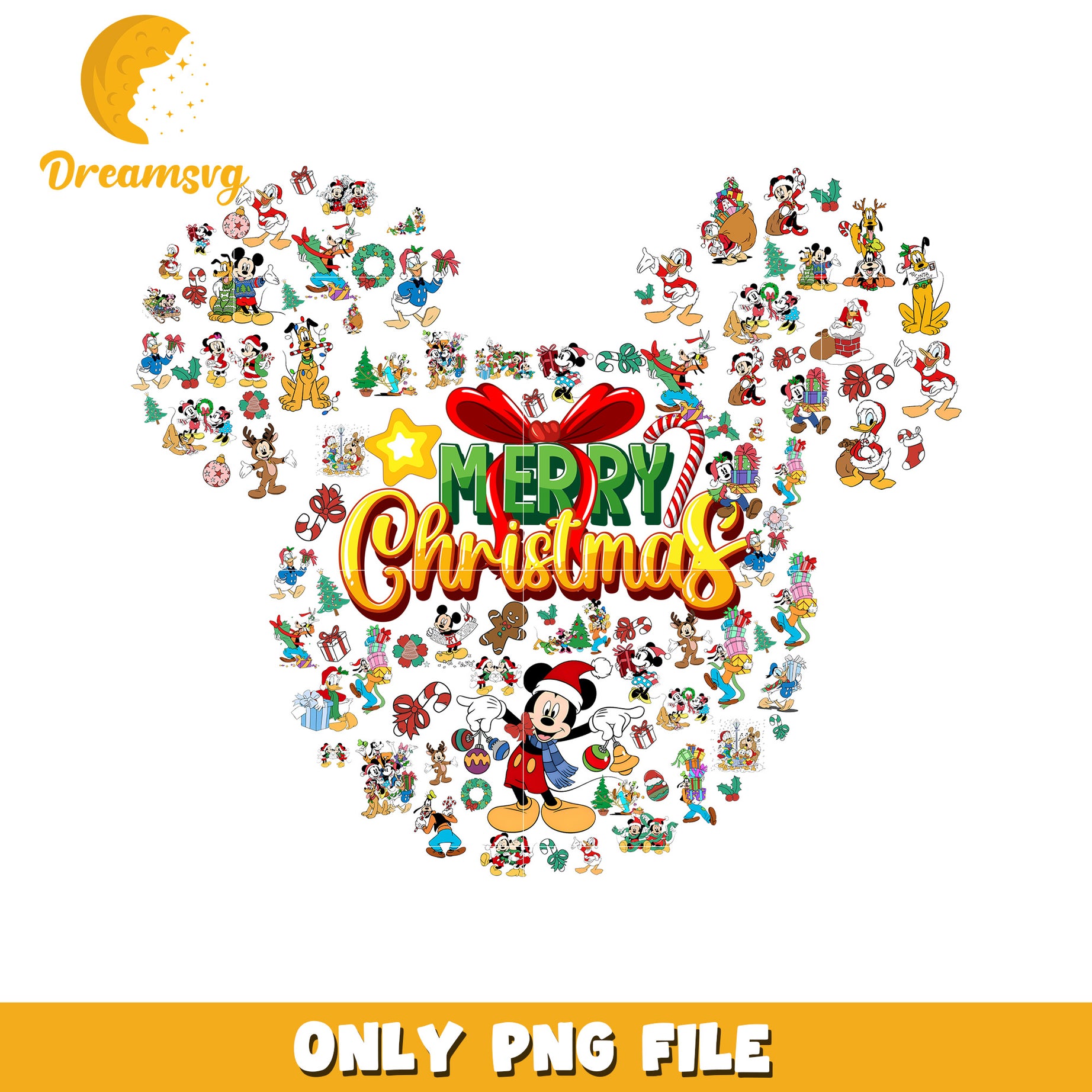 Christmas mickey design png, christmas sparkle png, disney winter png