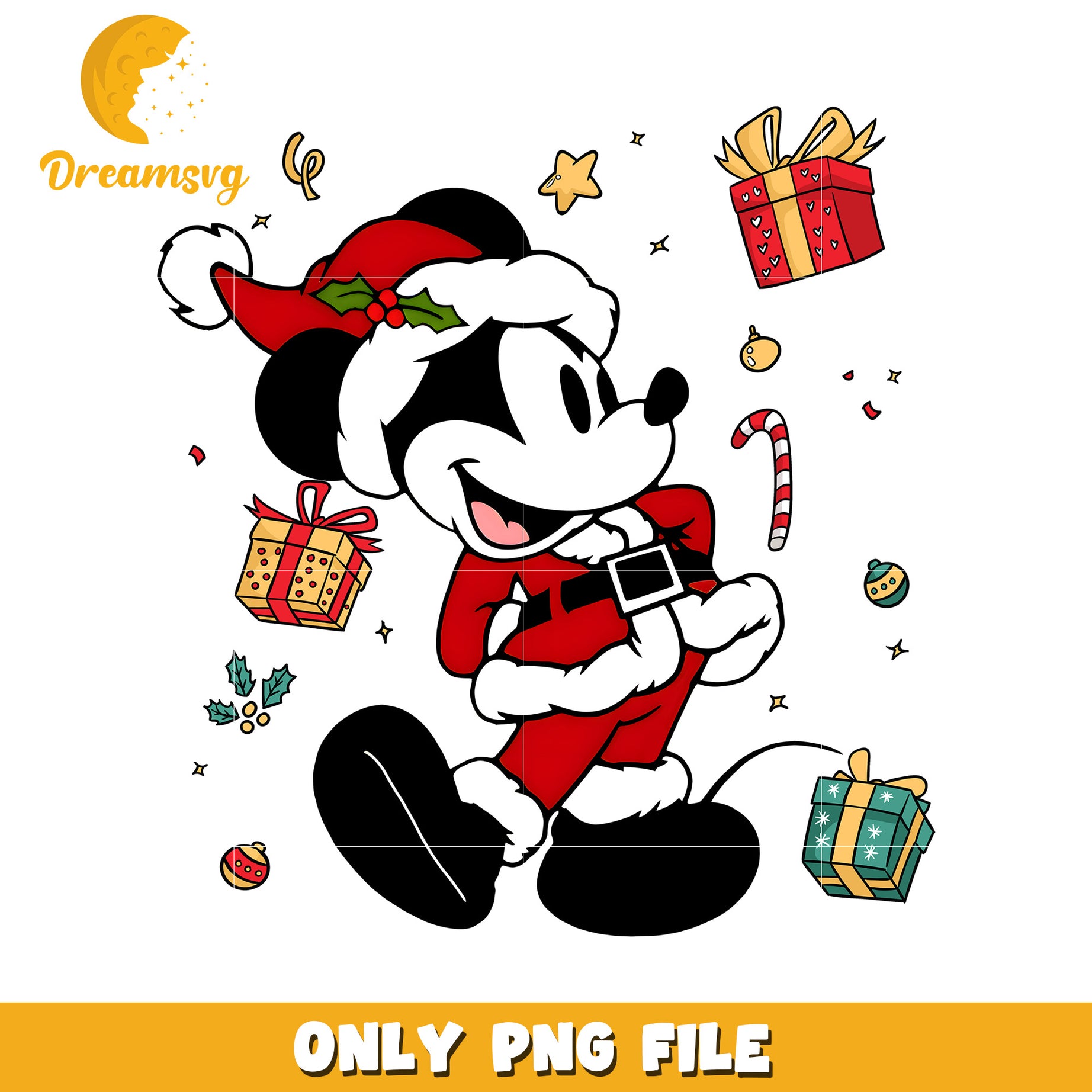 Christmas mickey holiday cheer png, disney festive png