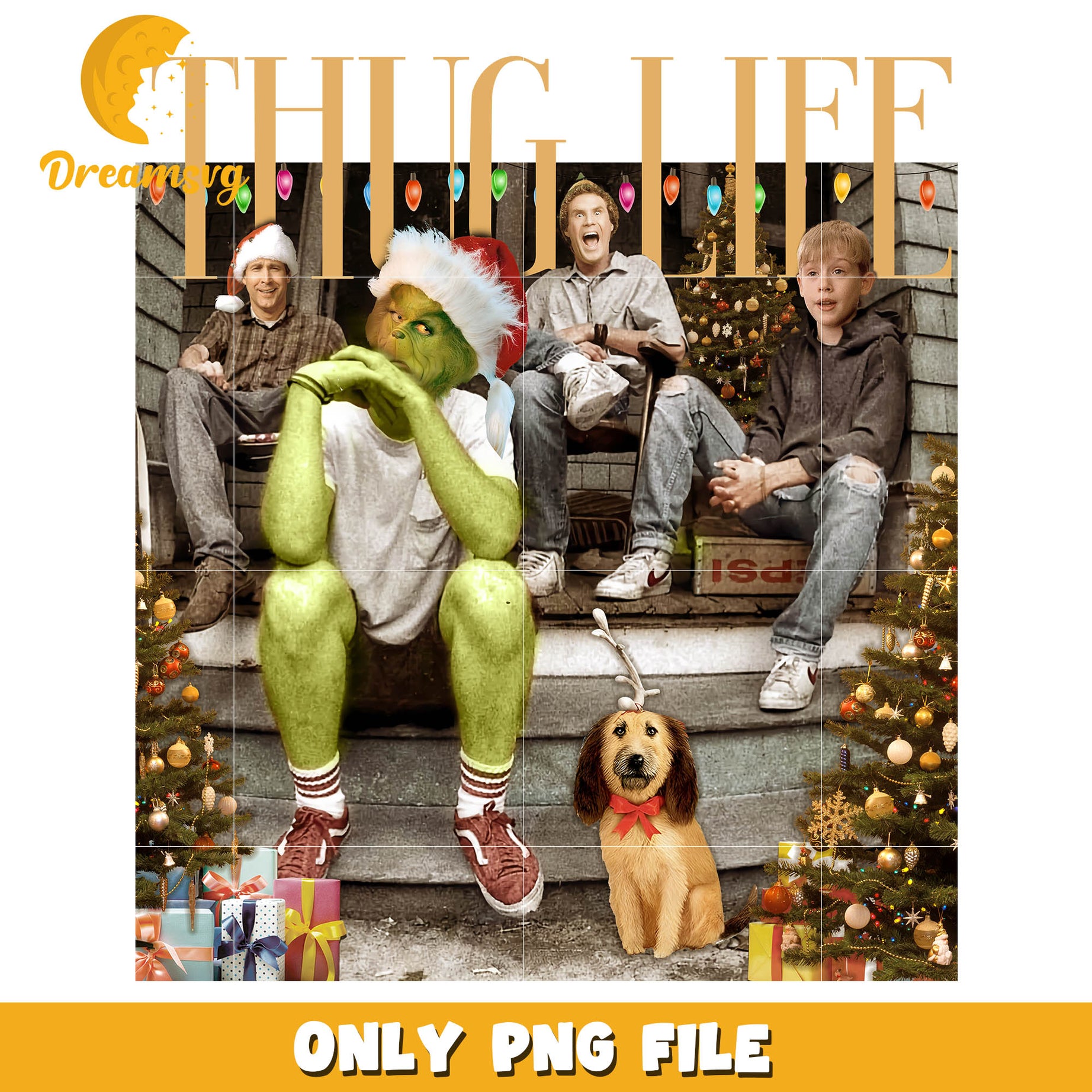 Christmas movie friends thug life png, thug life meaning​ png