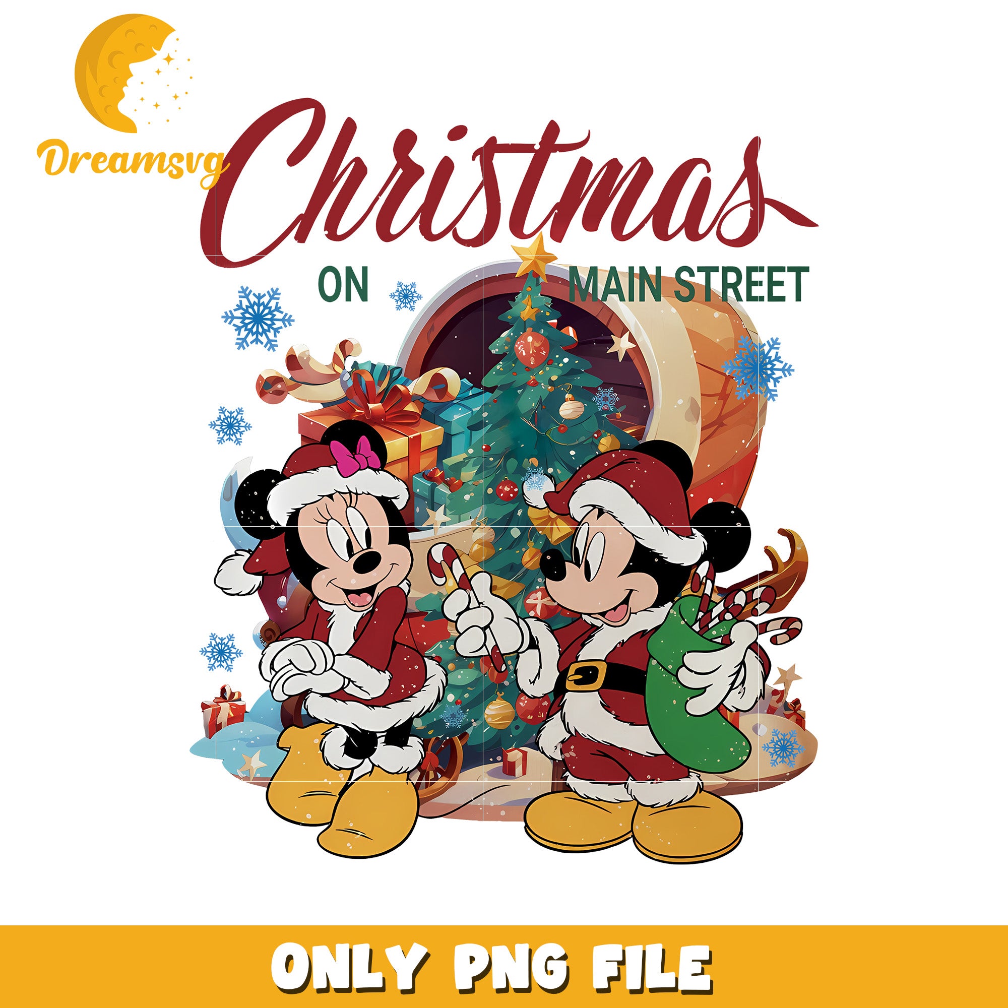 Christmas on main street png, disney characters png, disney sensational six png