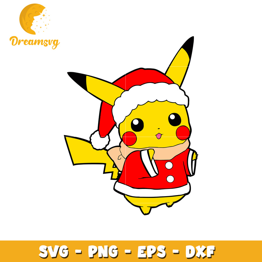 Christmas pikachu design svg, pokemon svg, christmas holiday svg