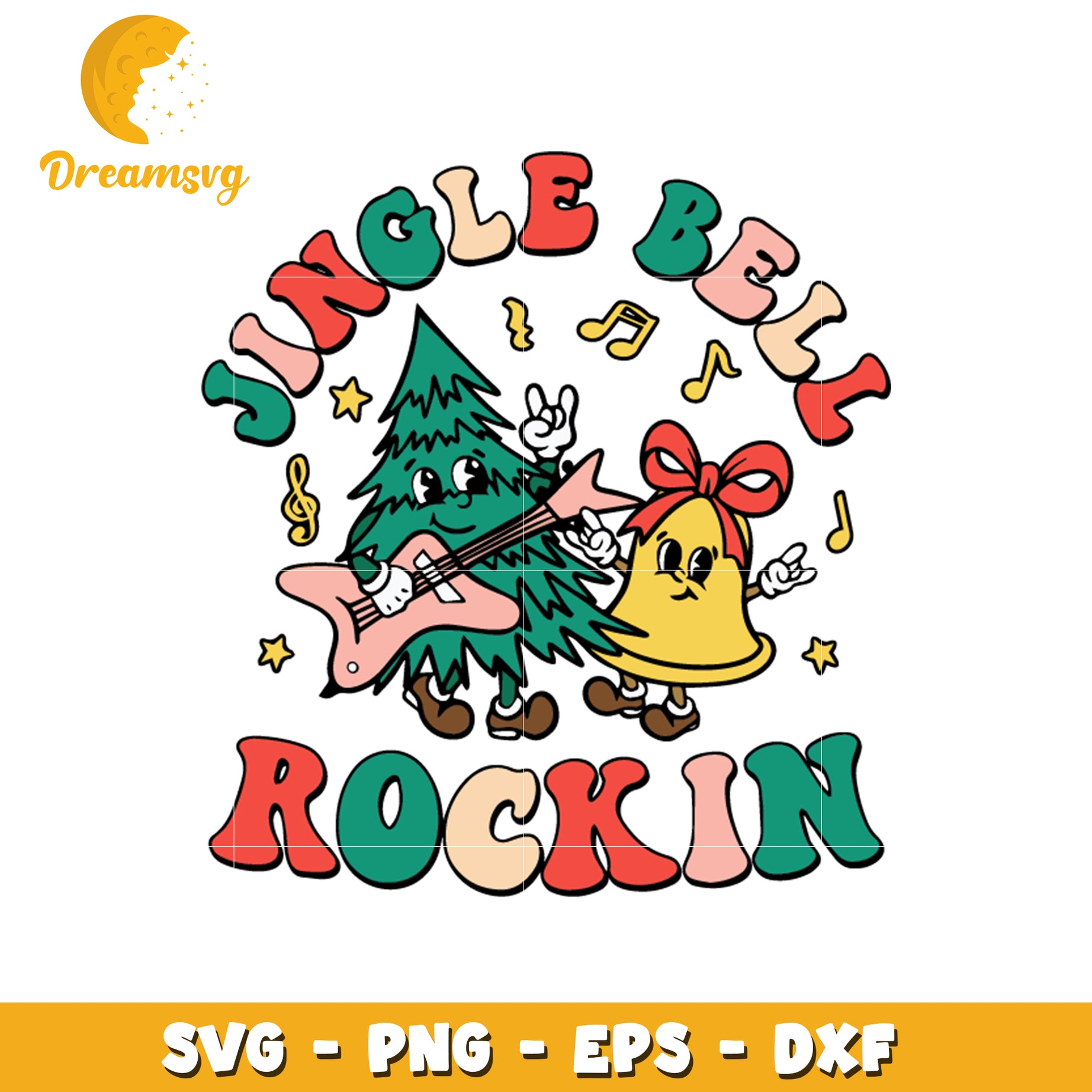 Christmas rockin tree bell svg, christmas svg, rockin tree svg