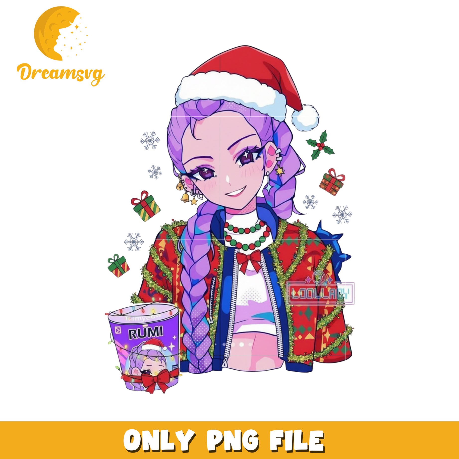 Christmas rumi png, huntrix and saja​ png, christmas music​ png