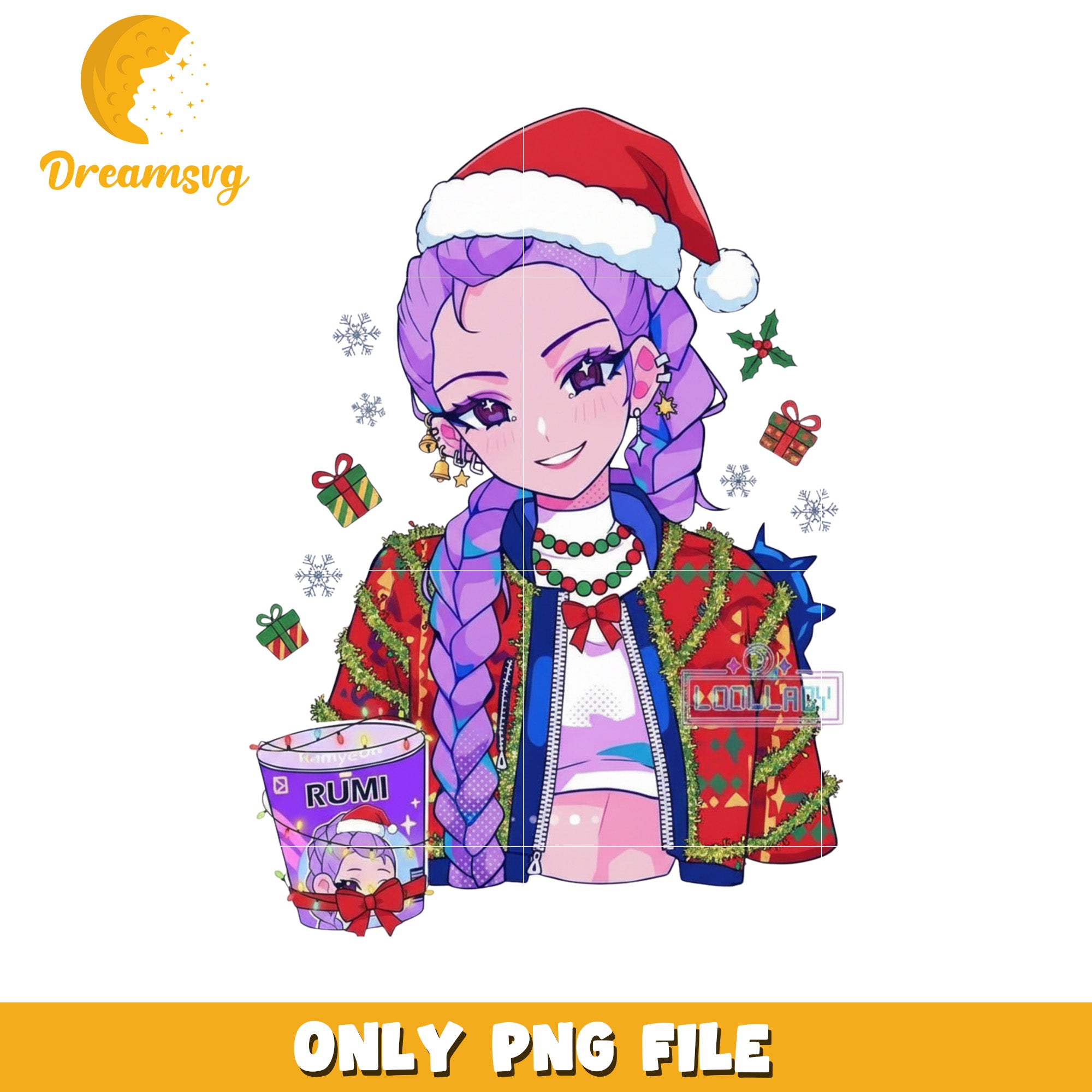 Christmas rumi png, huntrix and saja​ png, christmas music​ png