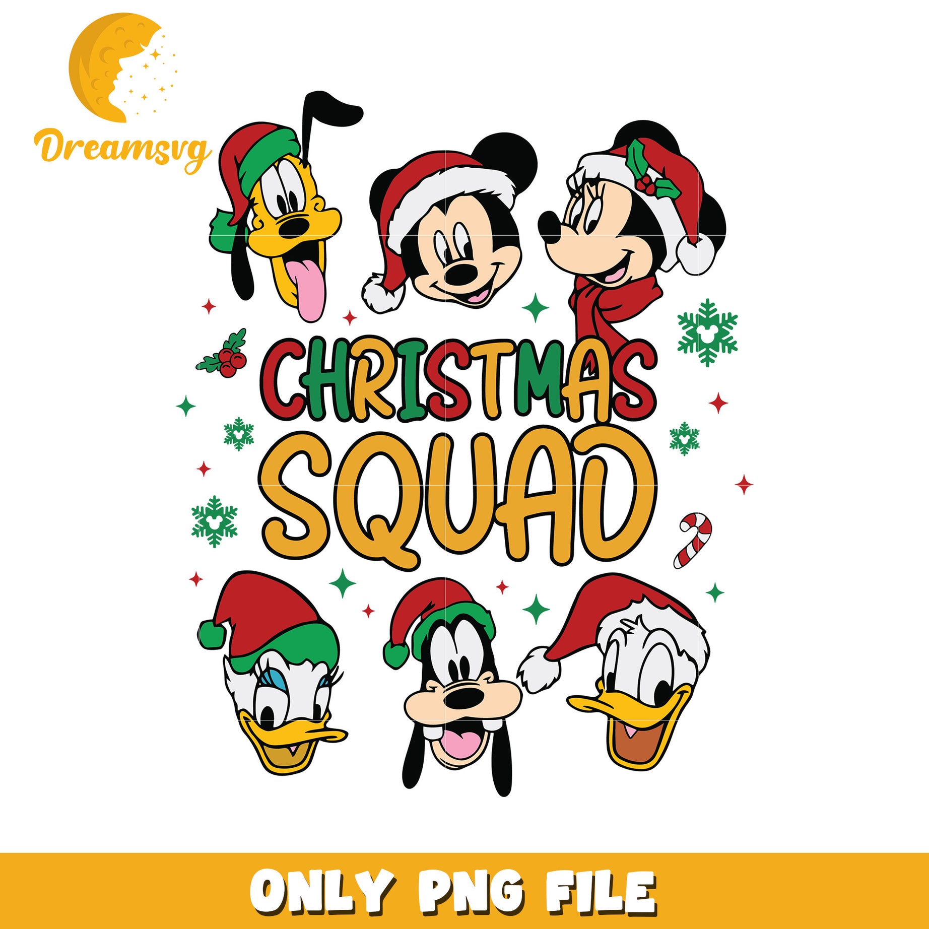 Christmas squad png, sansational six png, disney characters png