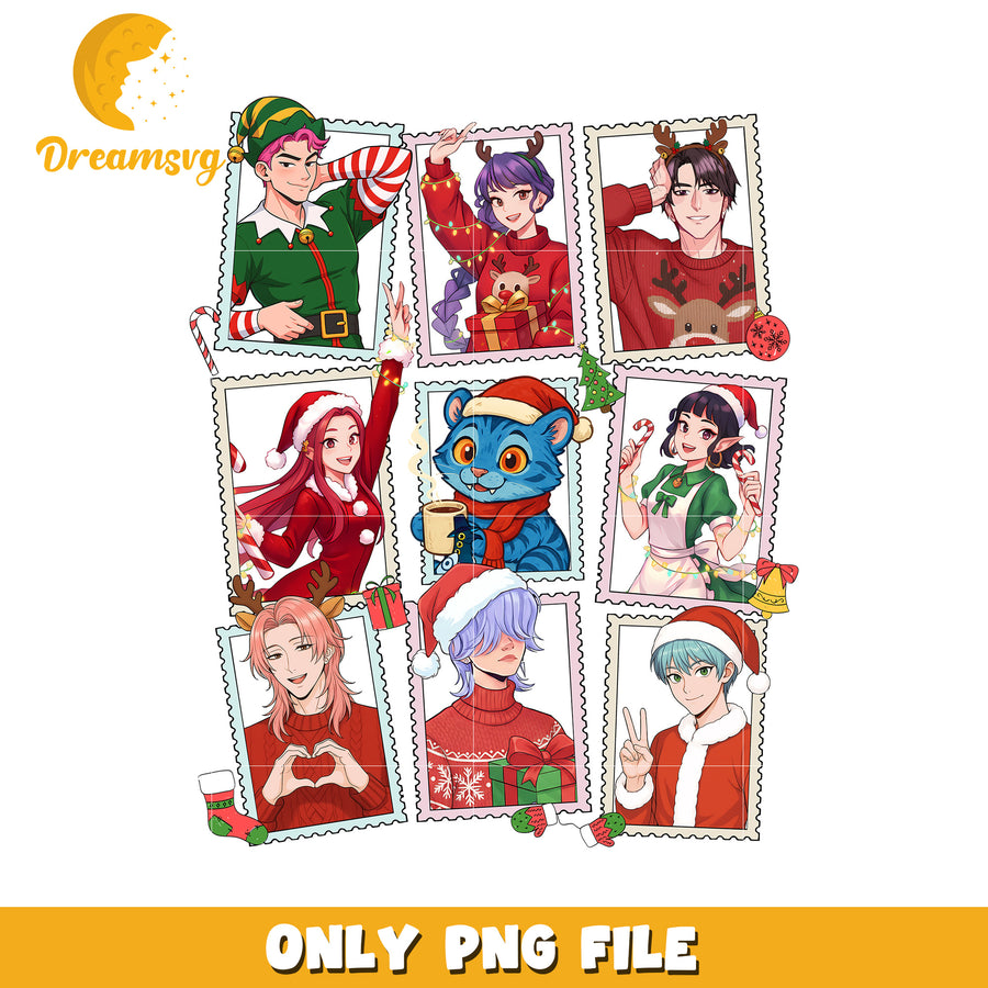 Christmas stamp png, christmas png, demon hunter png