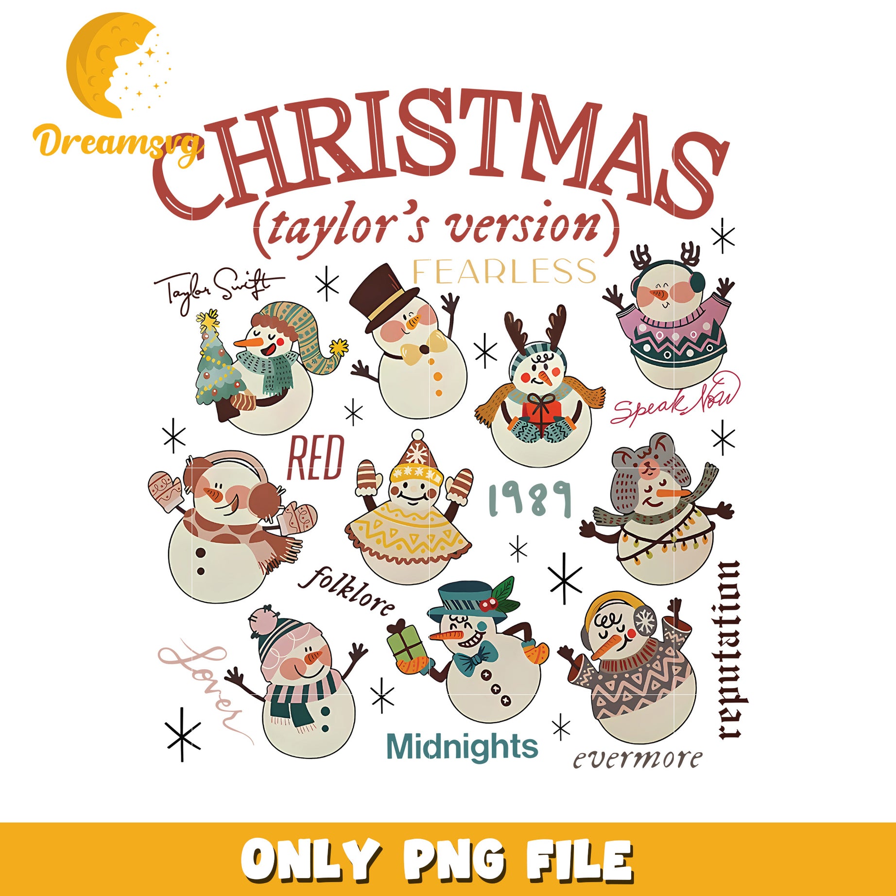 Christmas taylor's version snow man png, christmas day png