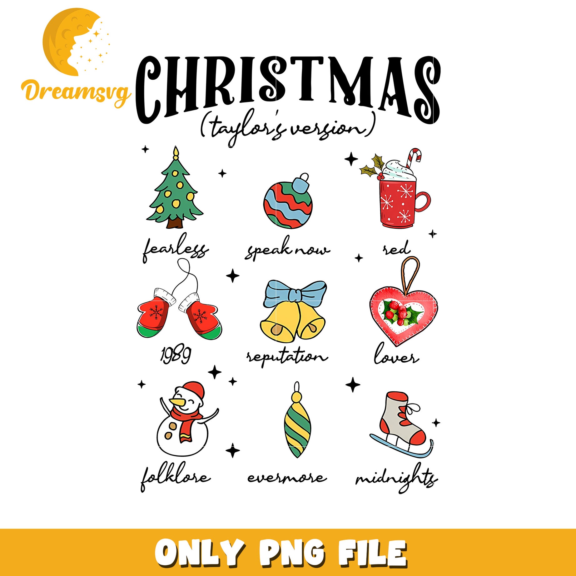 Christmas taylor version design png, Taylor Swift album png
