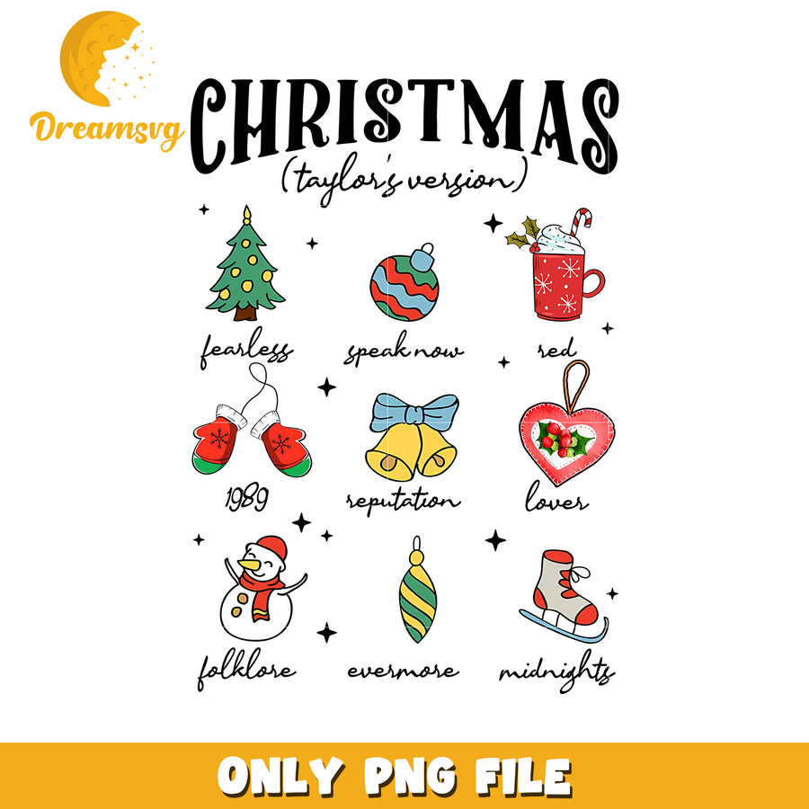 Christmas taylor version design png, Taylor Swift album png