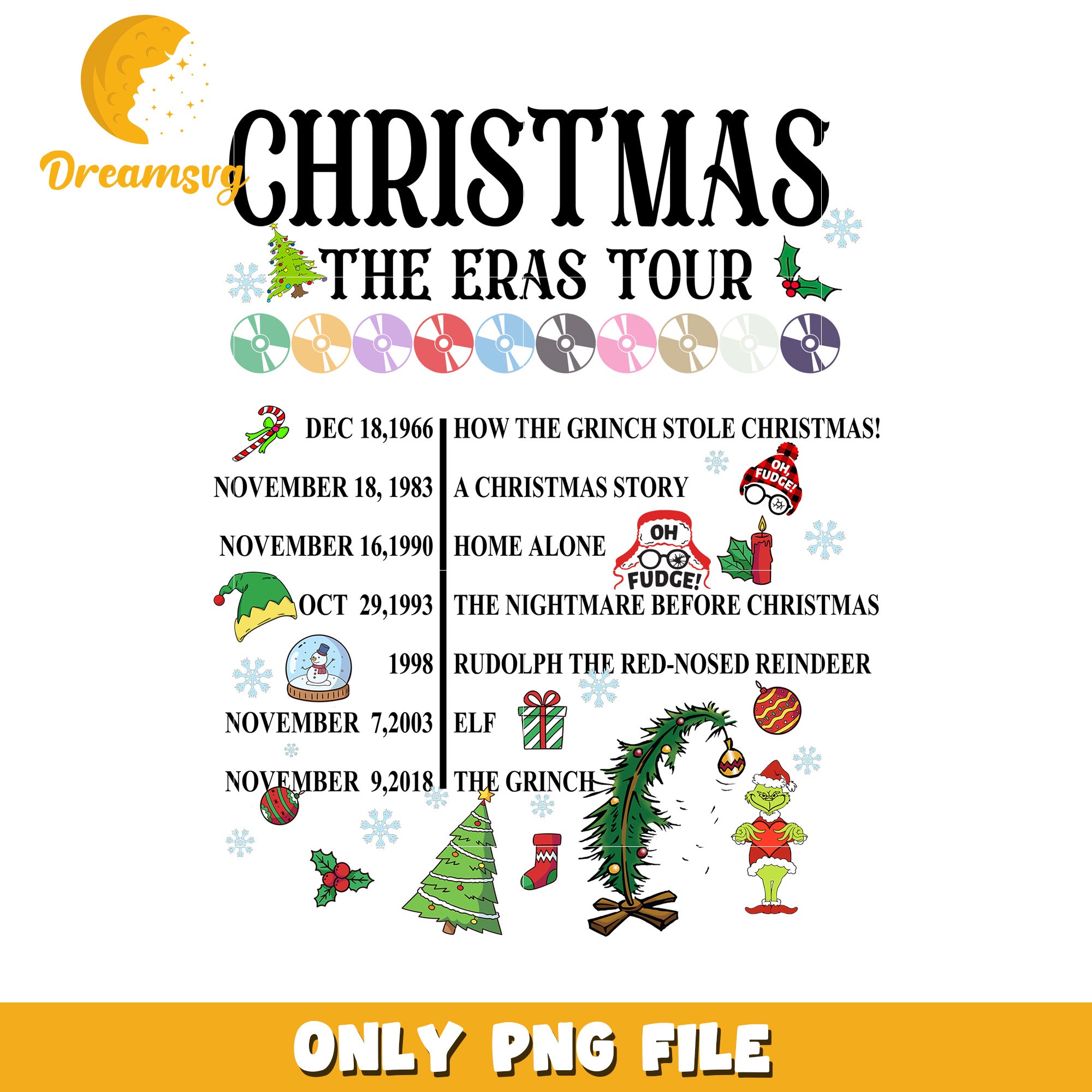 Christmas the eras tour png, grinch face​ png, christmas white png