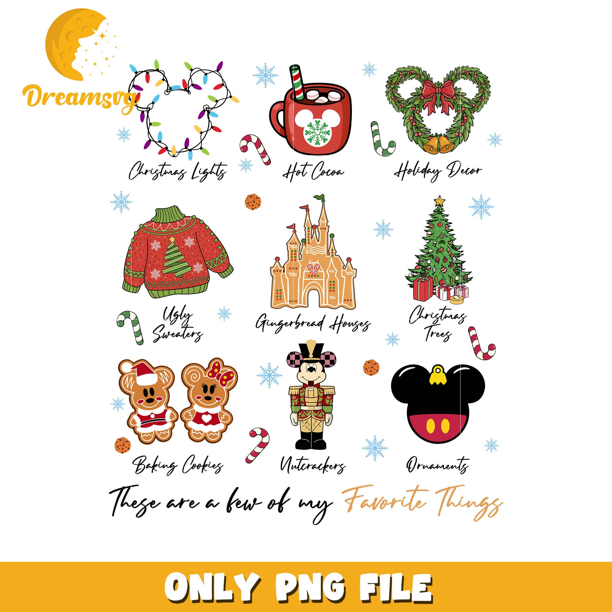 Christmas things png, disney celebration png, christmas dream png