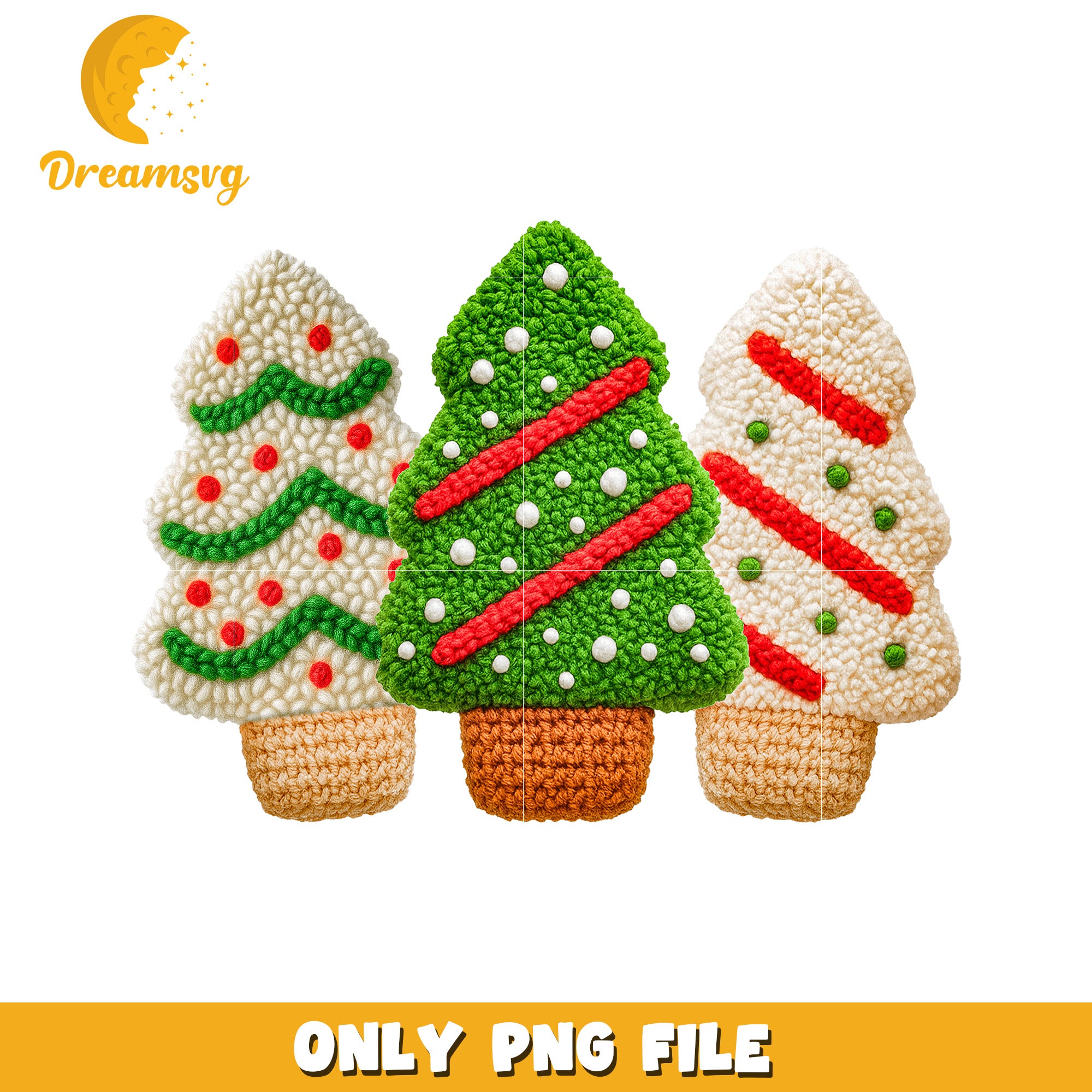 Christmas tree cake png, christmas design​​​ png, knitted art png