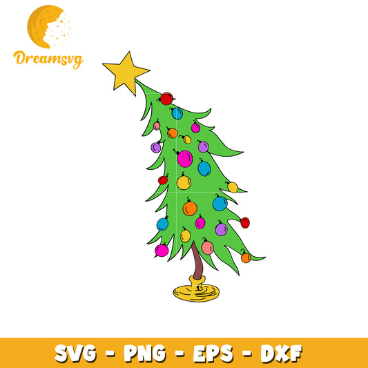Christmas tree cartoon svg, christmas tree svg, cartoon svg