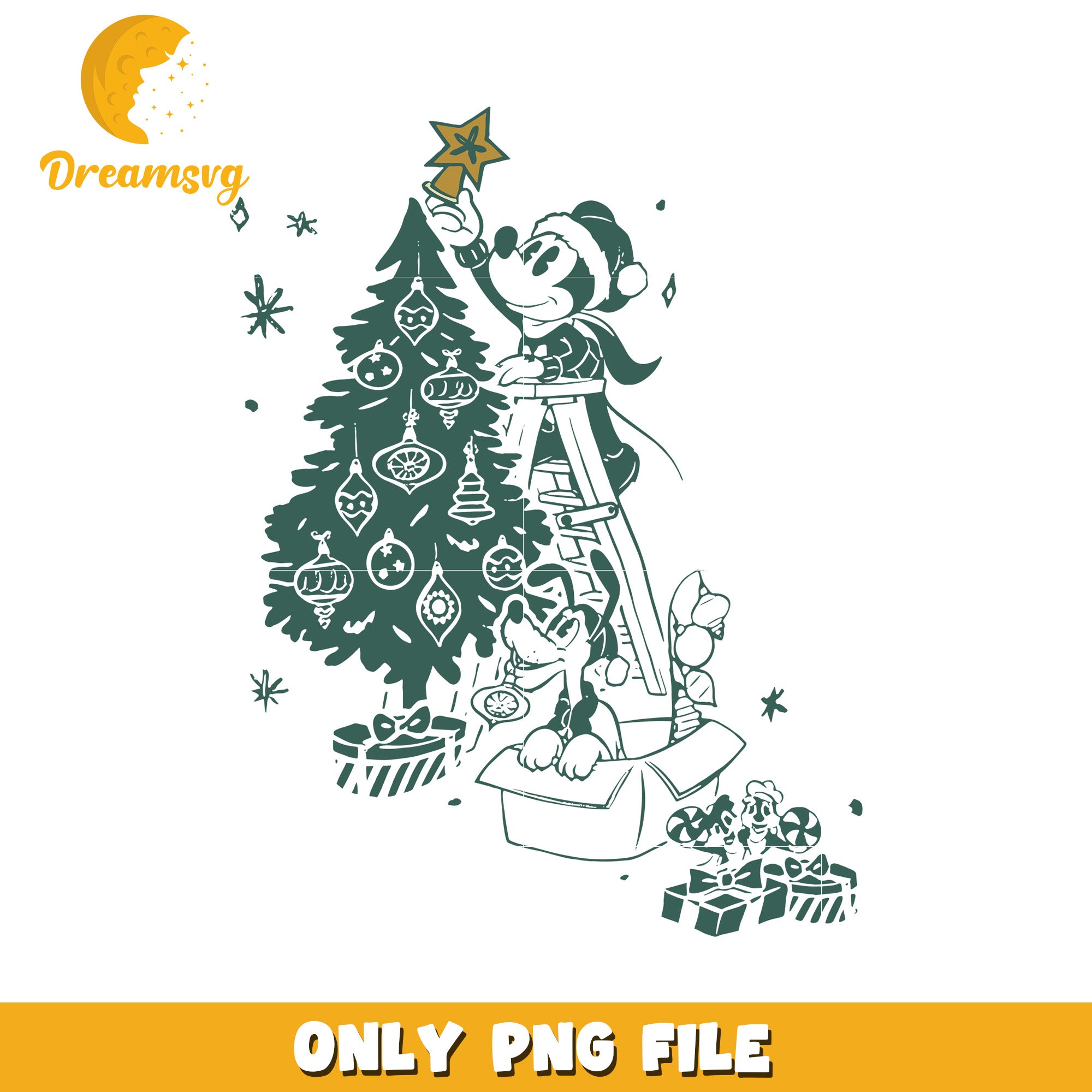 Christmas tree minnie decor png, christmas minnie png, christmas png