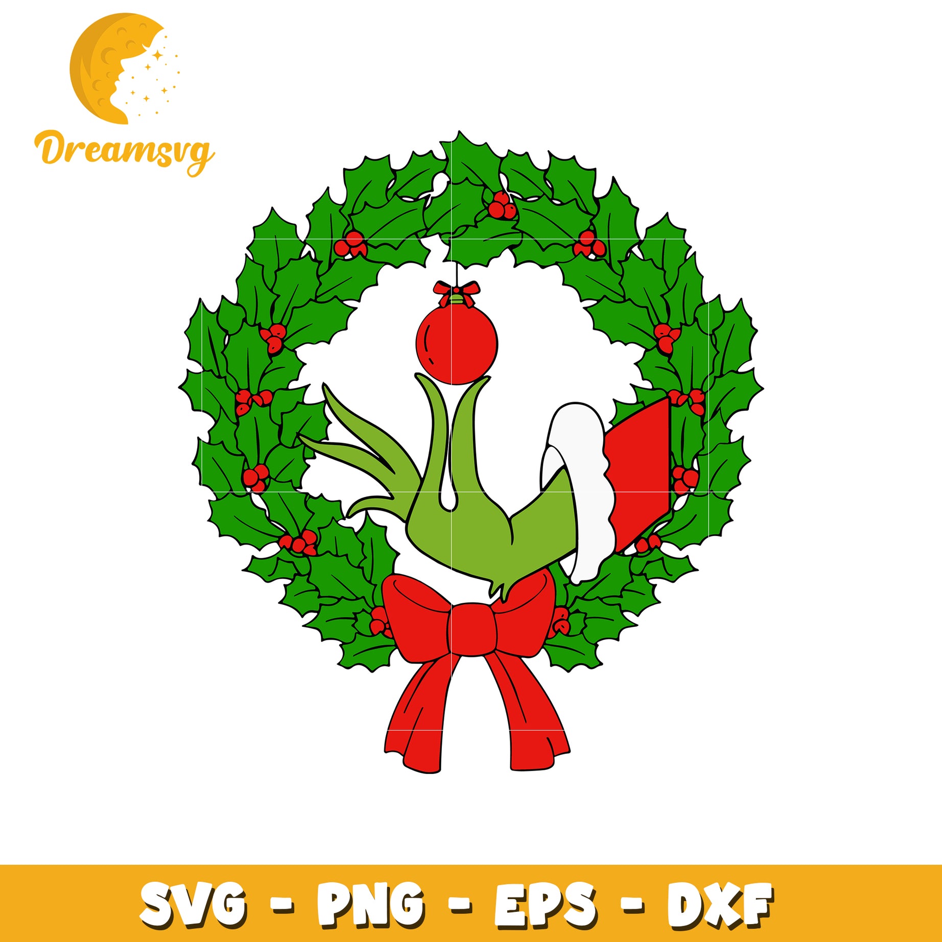 Christmas wreath grinch hand svg, grinch hand svg, christmas svg
